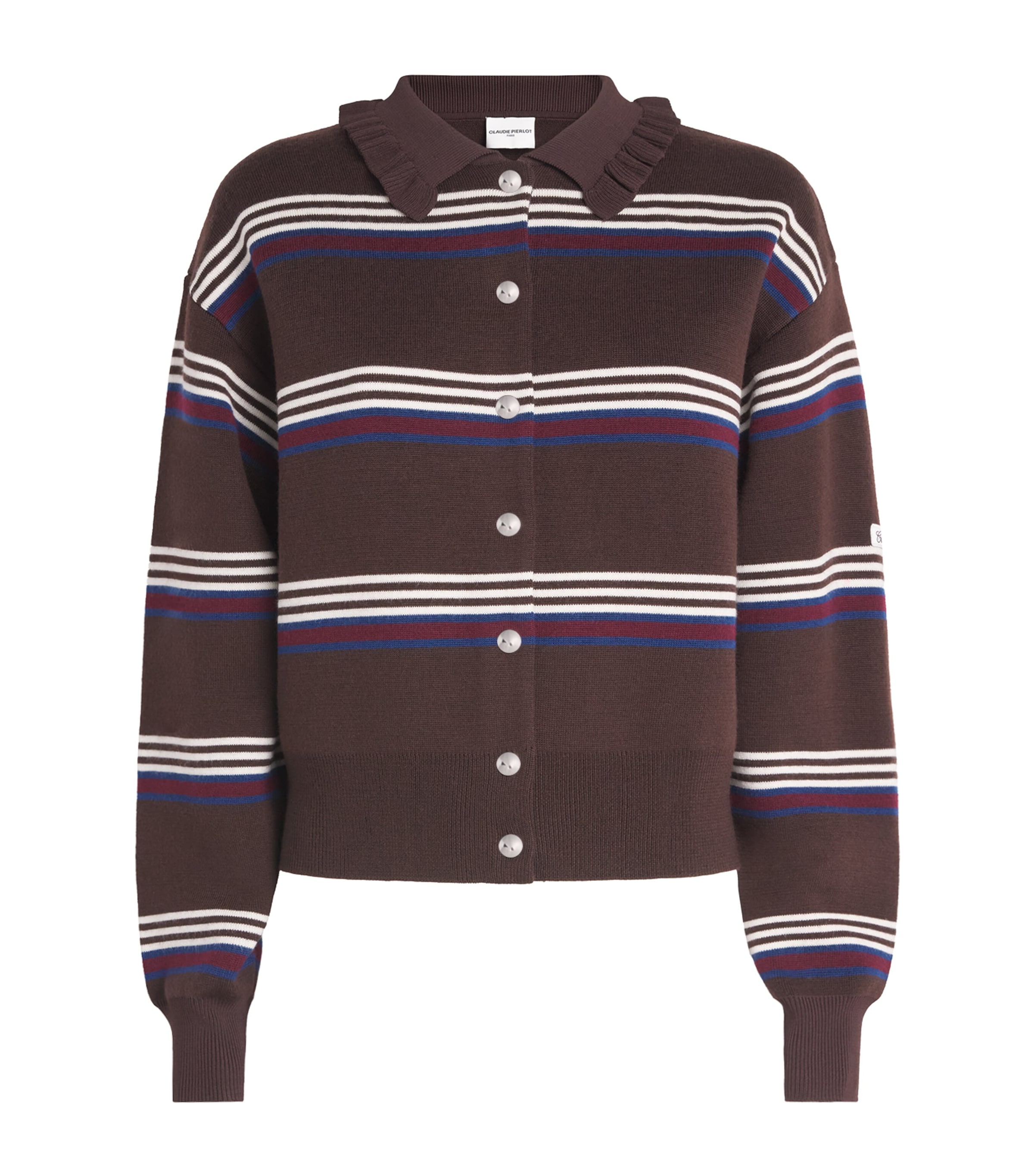 Claudie Pierlot Womens Wool-Blend Stripe Cardigan Multicolored