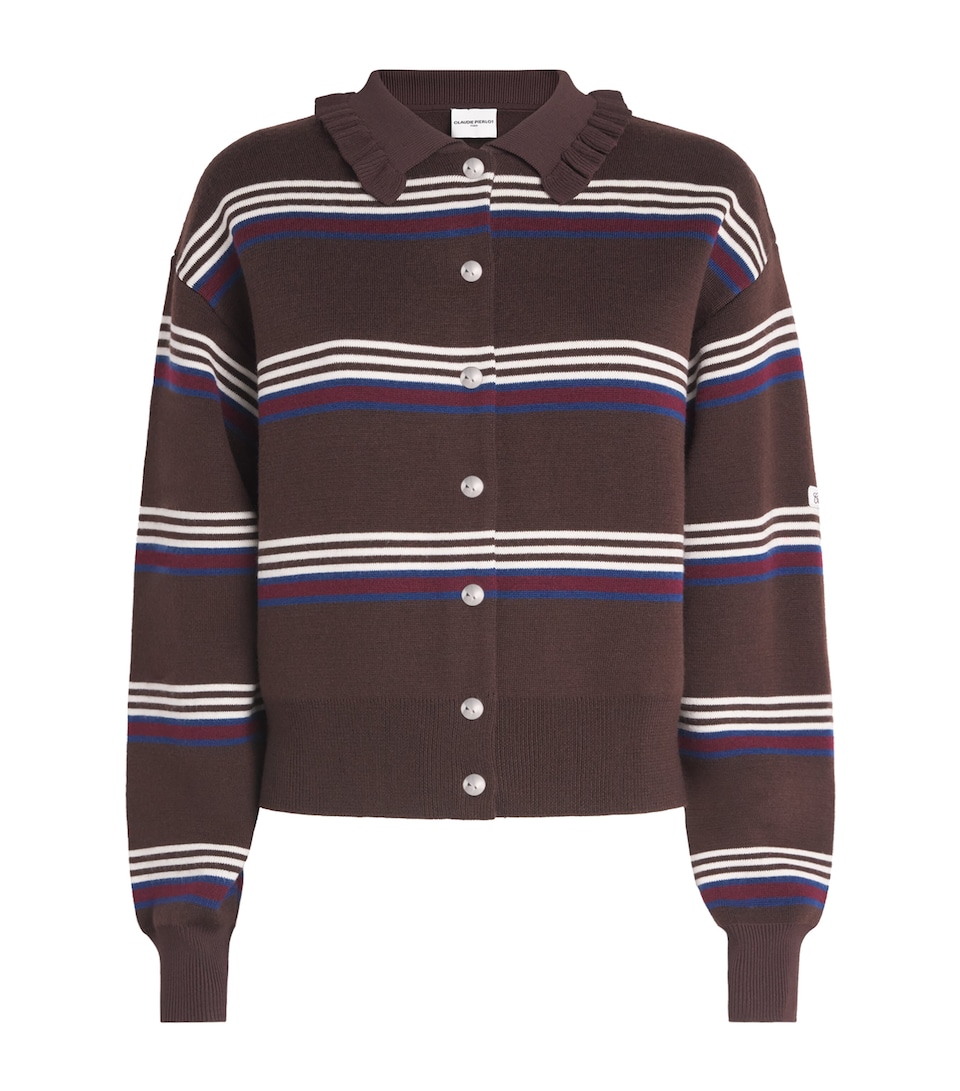 Claudie Pierlot Womens Wool-Blend Stripe Cardigan Multicolored