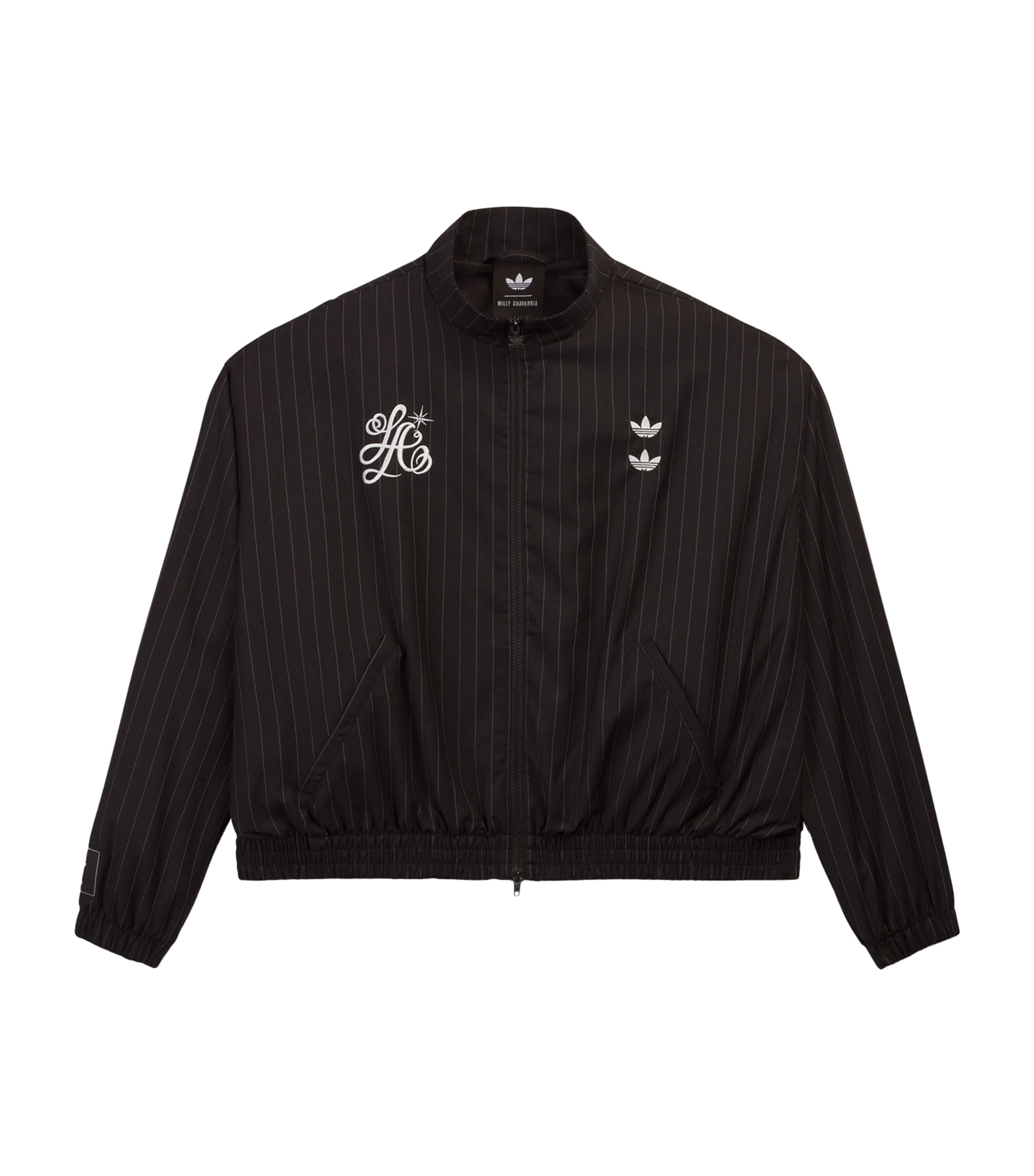 Willy Chavarria Mens x adidas Pinstripe Track Jacket Black/white