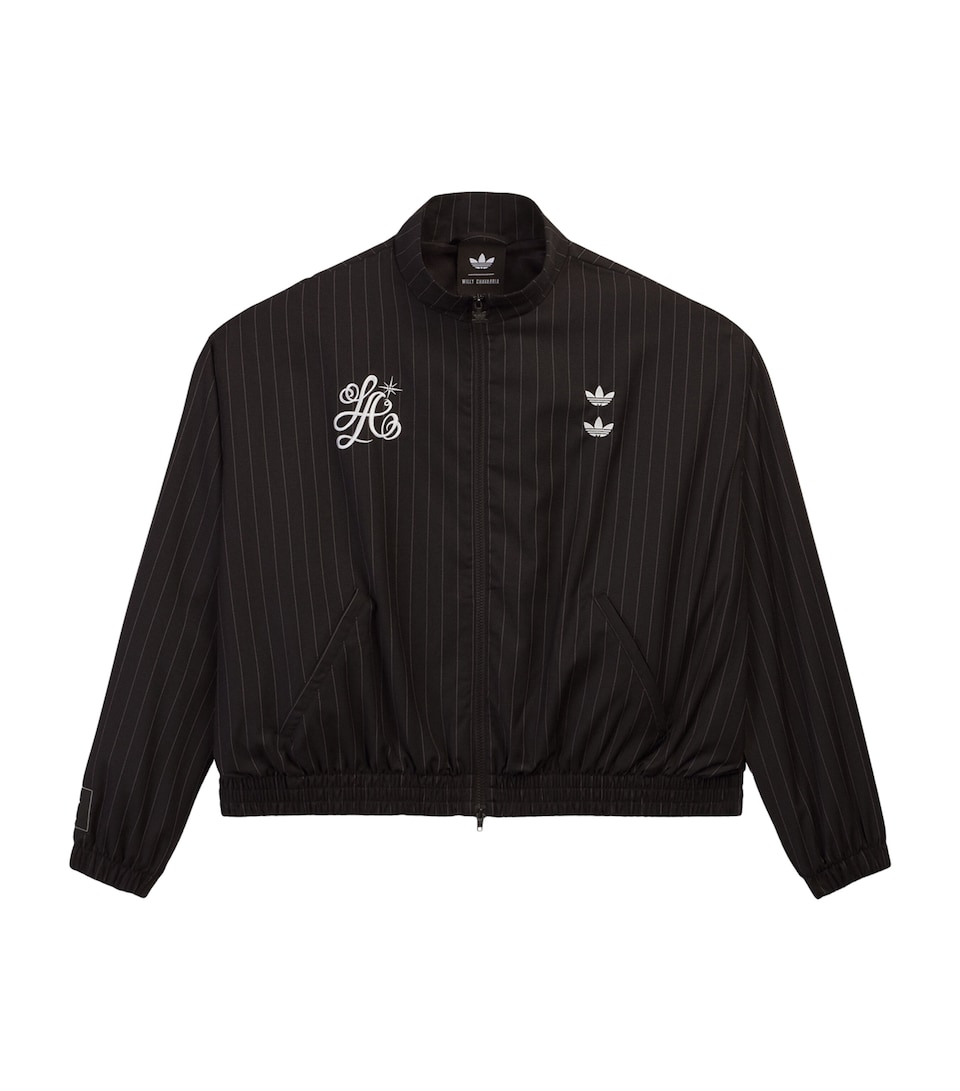 Willy Chavarria Mens x adidas Pinstripe Track Jacket Black/white