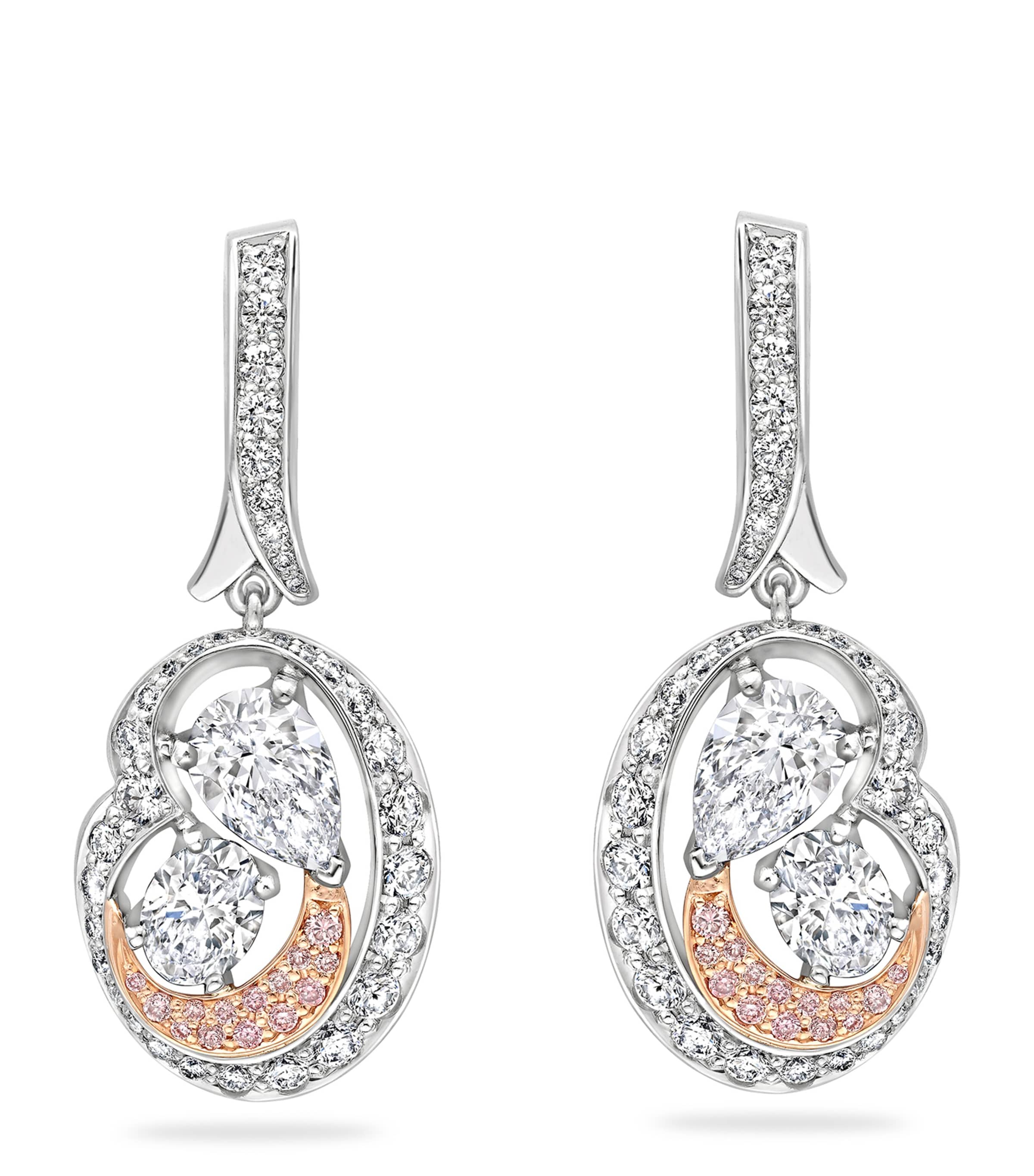Platinum, Rose Gold and Diamond National Gallery Motherhood Earrings