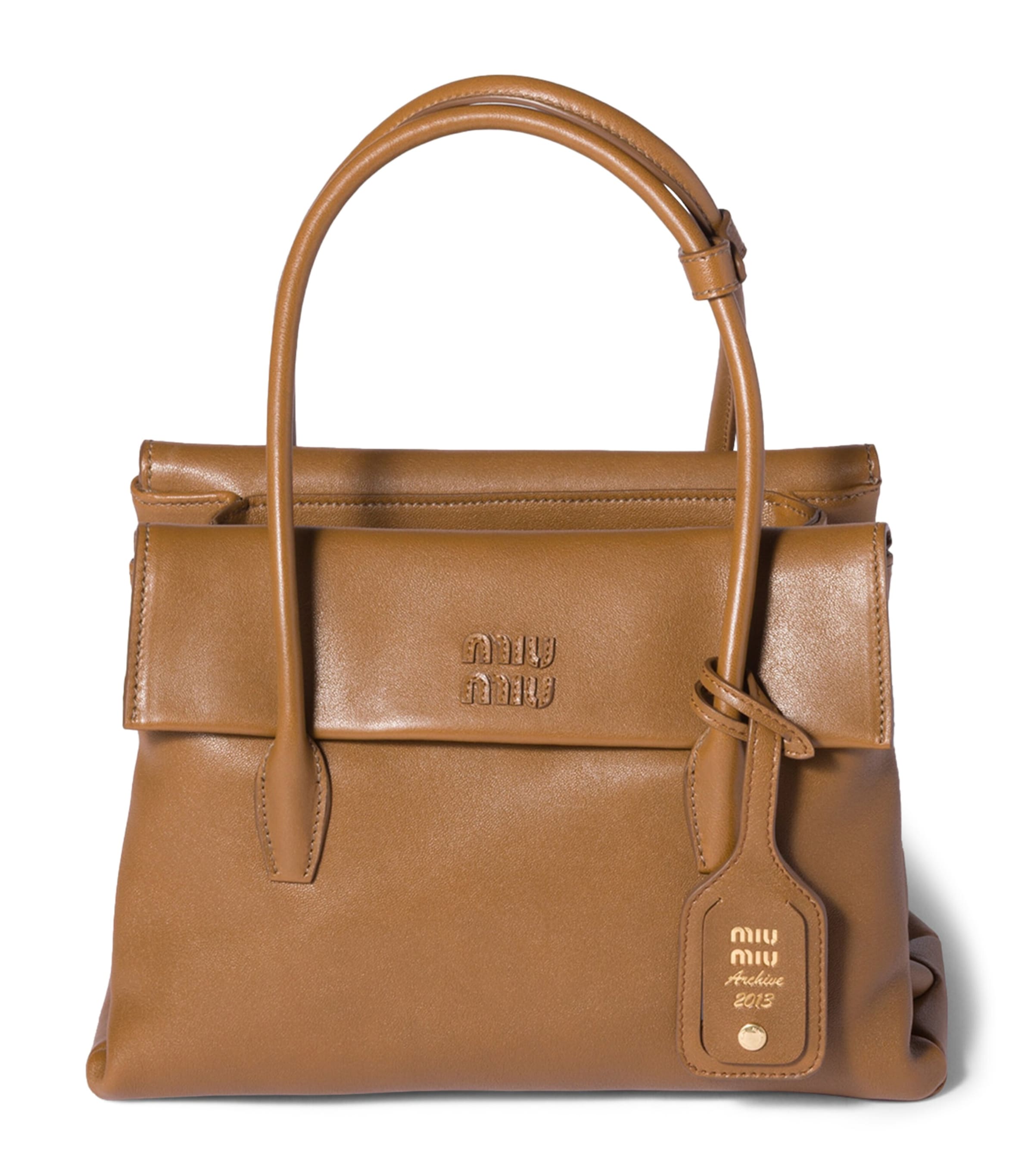 Leather Solitaire Top-Handle Bag