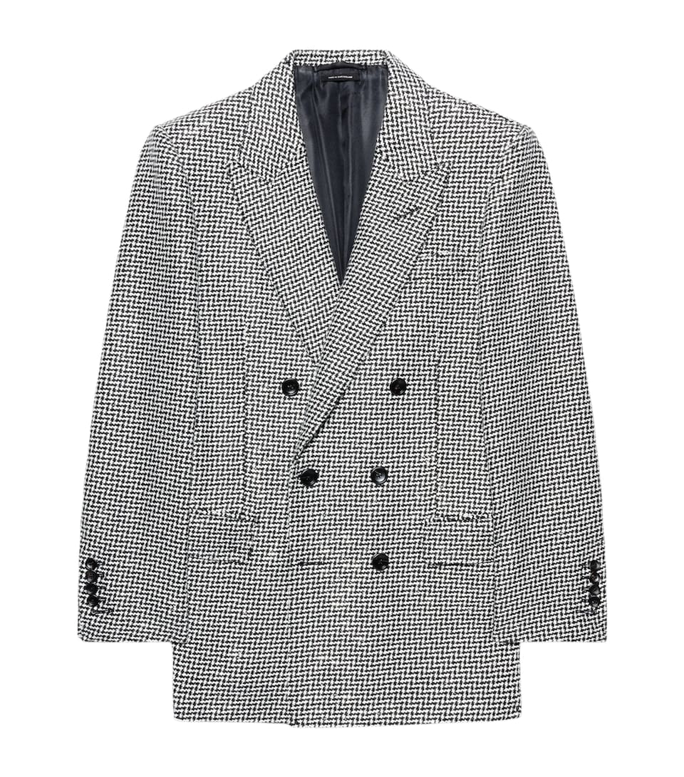 TOM FORD Mens Wool-Blend Pied De Poule Colbert Blazer Nwa