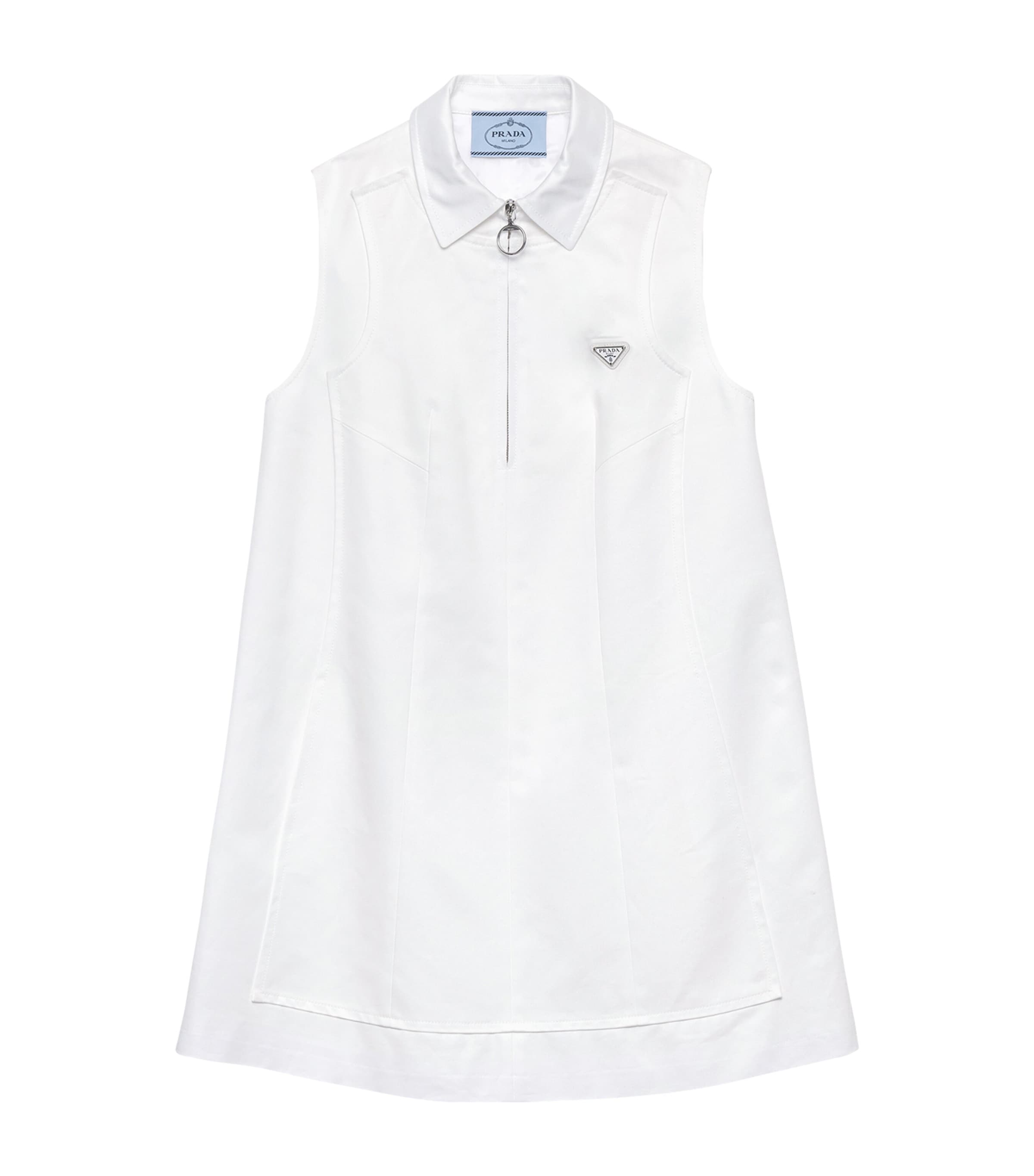 Prada Womens Cotton Mini Dress White