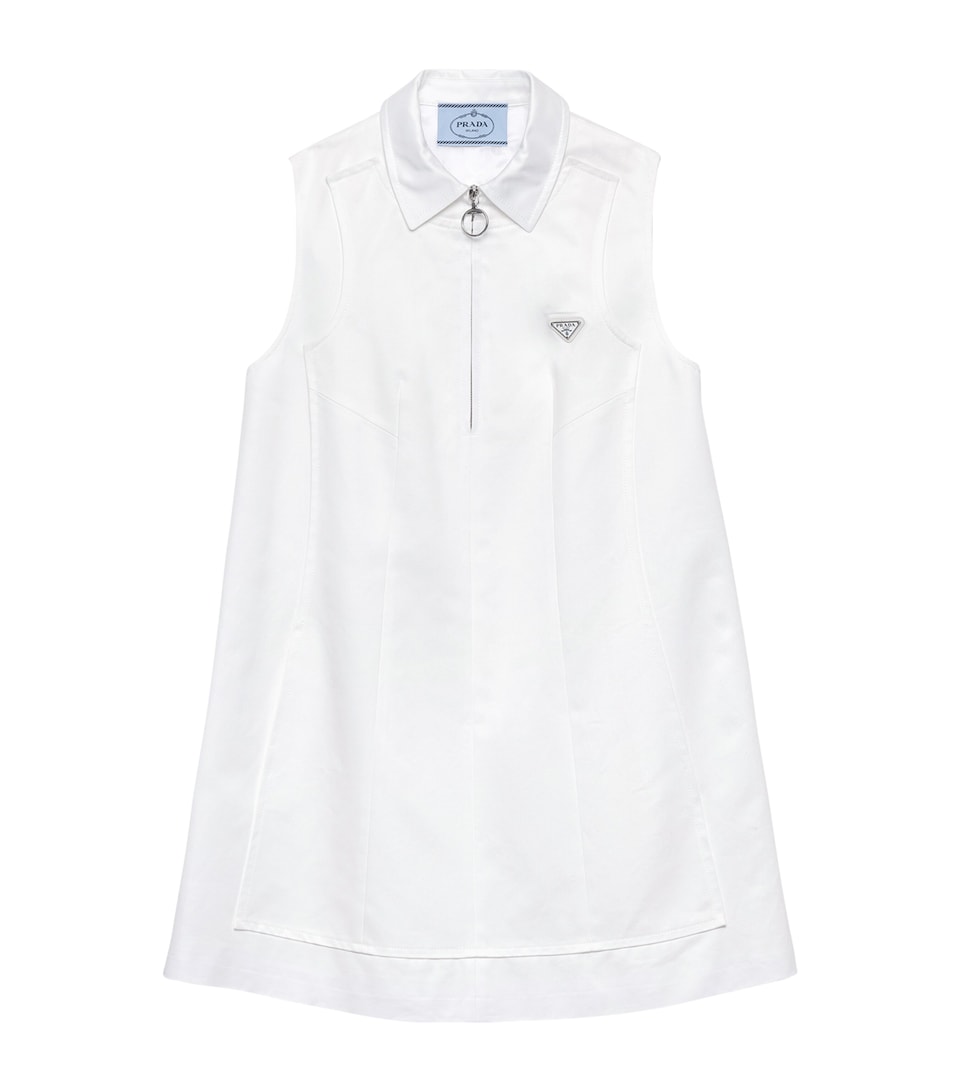 Prada Womens Cotton Mini Dress White