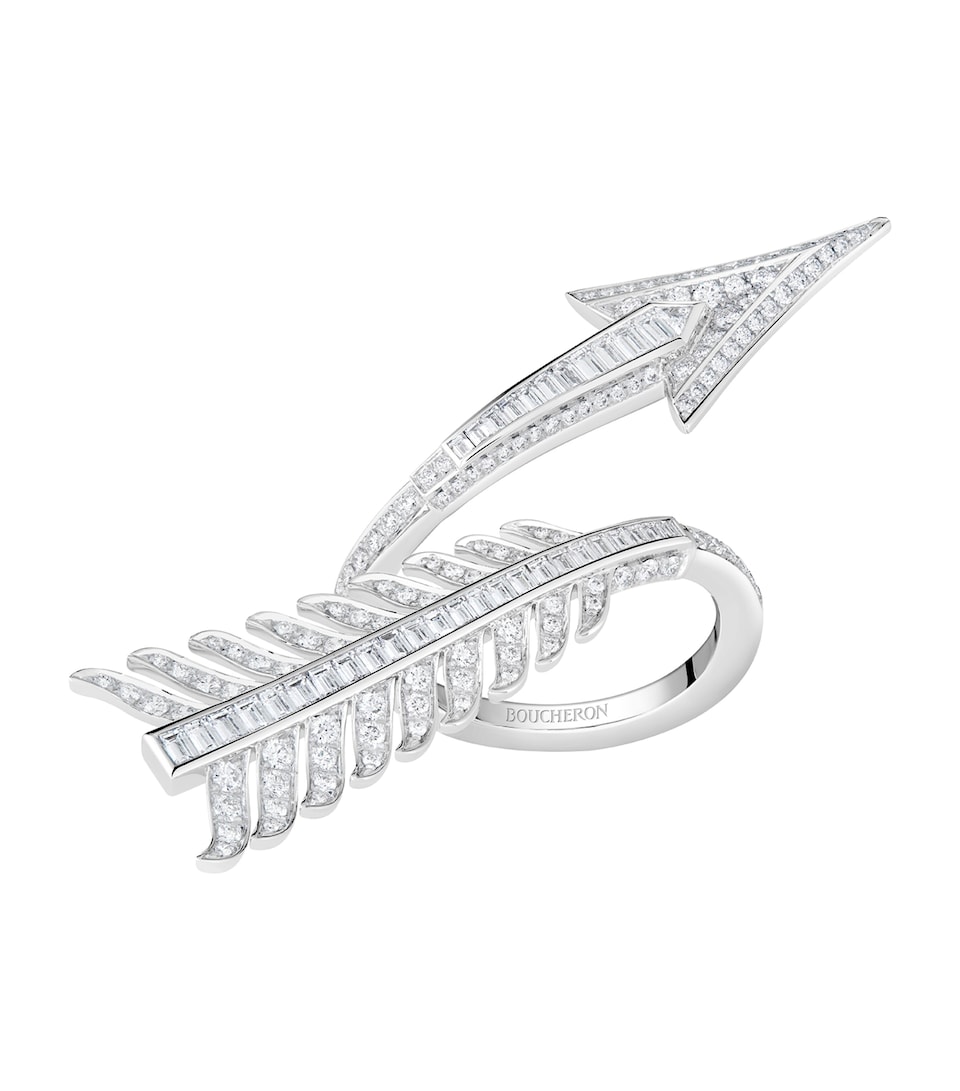 White Gold and Diamond Nature Triomphante Flèche Ring