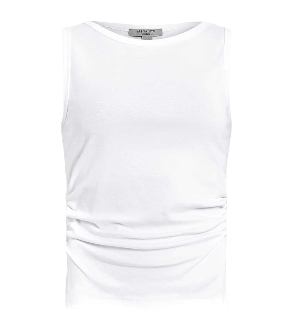AllSaints Womens Ruched Katarina Tank Top Optic White