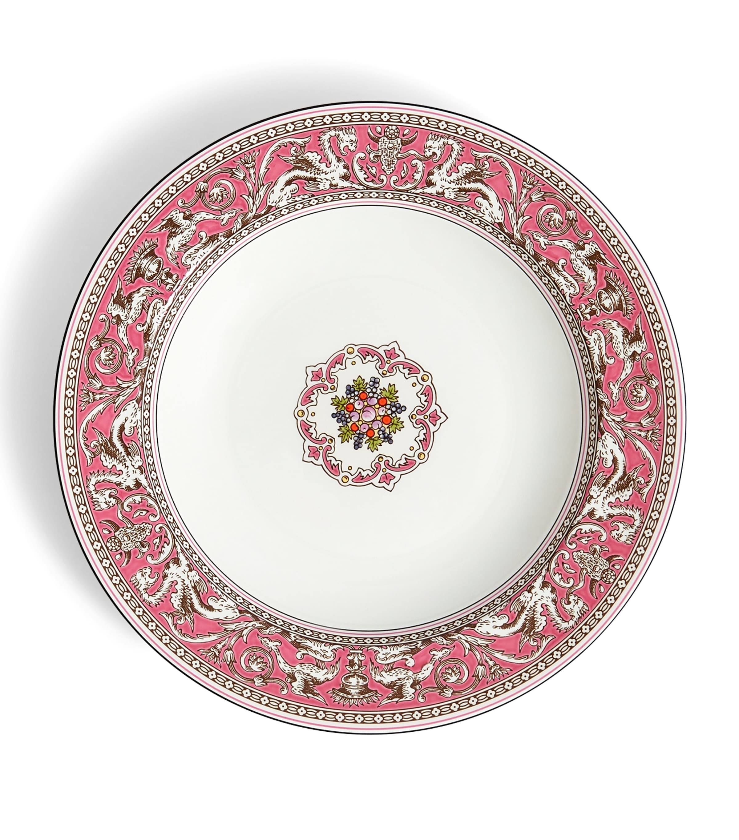 Wedgwood Florentine Fuchsia Rimmed Soup Bowl (23cm) Pink