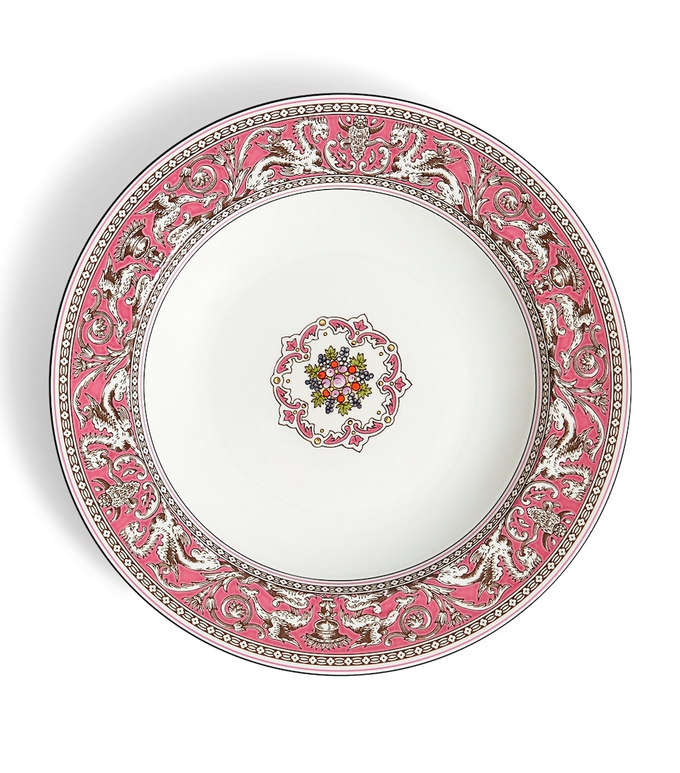Wedgwood Florentine Fuchsia Rimmed Soup Bowl (23cm) Pink