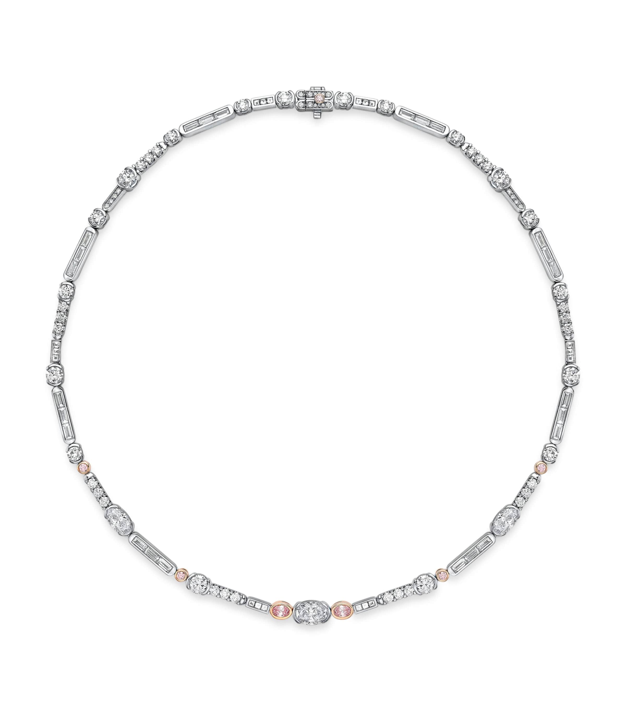 Platinum, Rose Gold and Diamond Play of Light Necklace