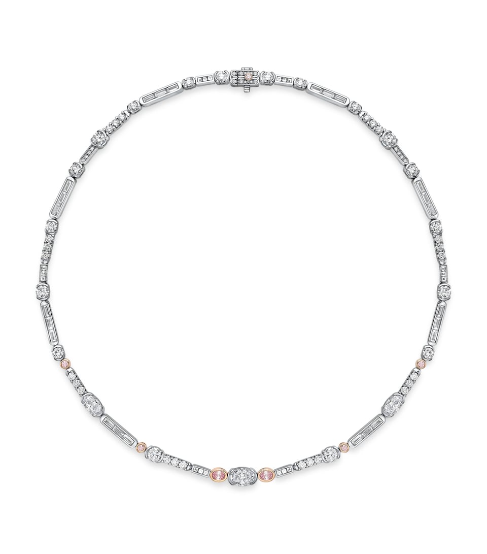 Platinum, Rose Gold and Diamond Play of Light Necklace