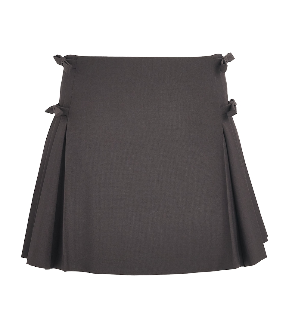 Sandro Paris Womens Side-Bow Pleated Mini Skirt Brown