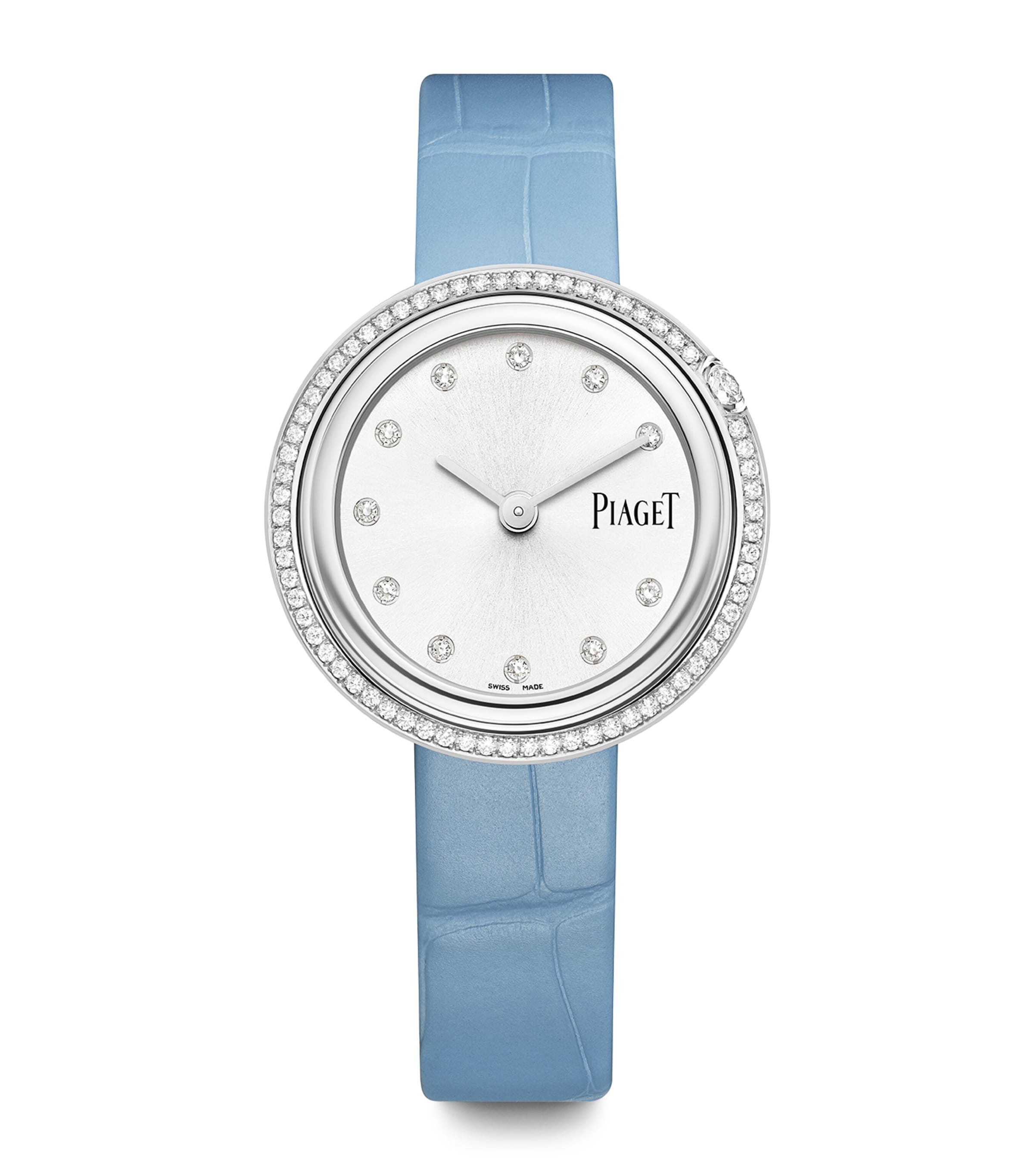 Piaget Steel, Diamond and Alligator Strap Possession Watch 34mm Steel