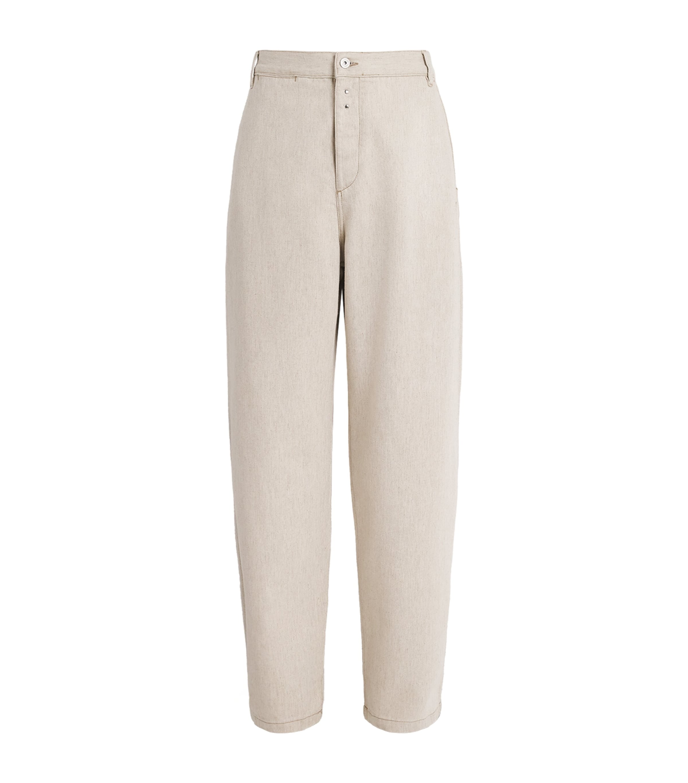 Jacquemus Mens Paysan de-Nîmes Wide-Leg Denim Trousers Light Beige