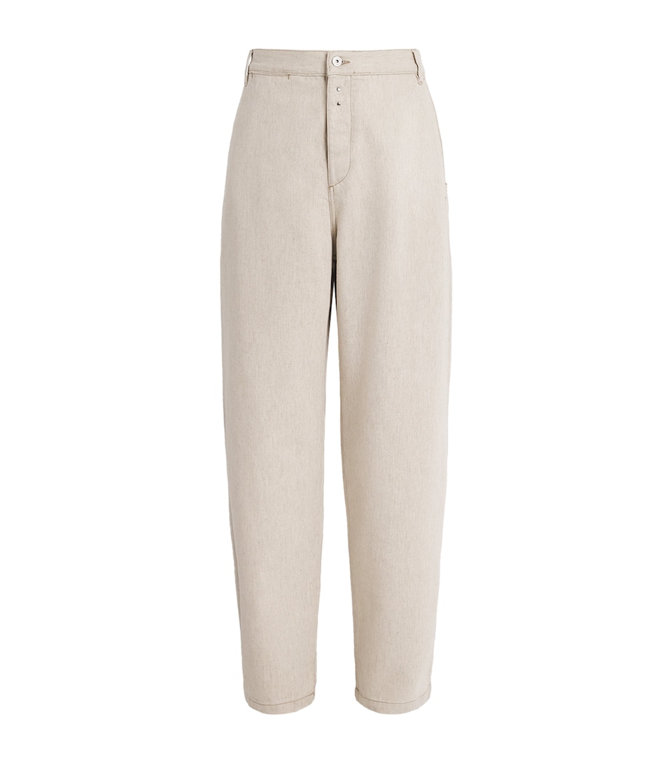 Jacquemus Mens Paysan de-Nîmes Wide-Leg Denim Trousers Light Beige