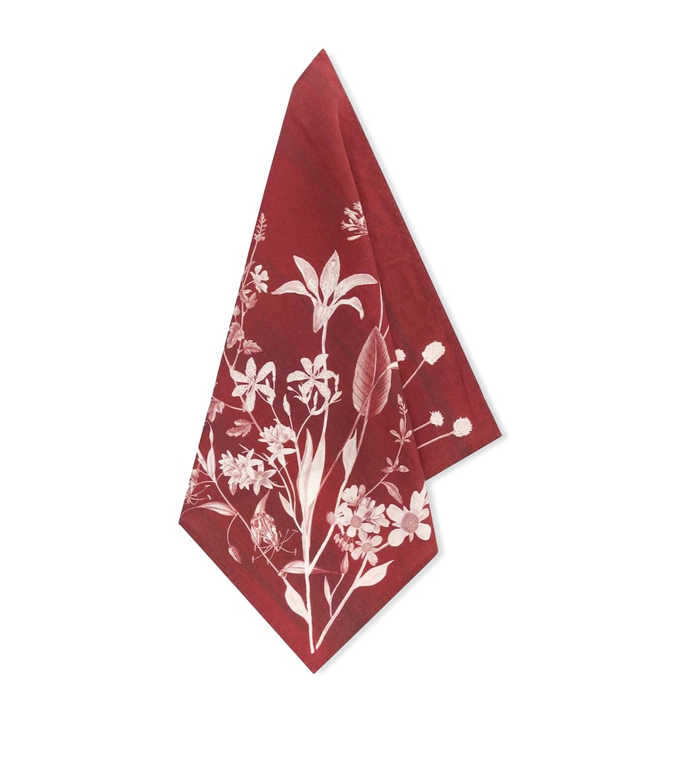 Summerill & Bishop x (Red) Linen African Flower Napkin (50cm x 50cm) Red