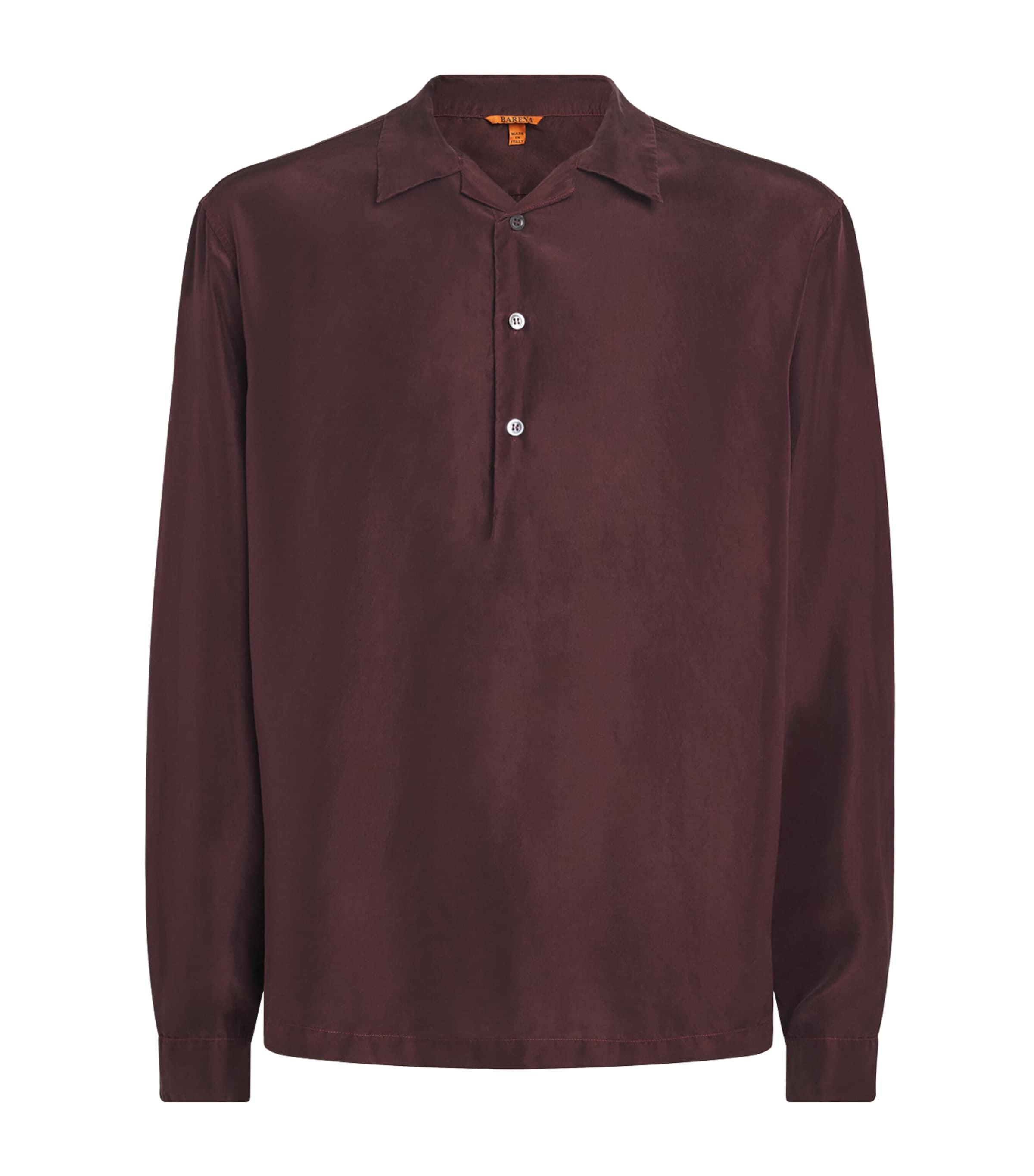 Barena Mens Silk Genga Shirt Wine
