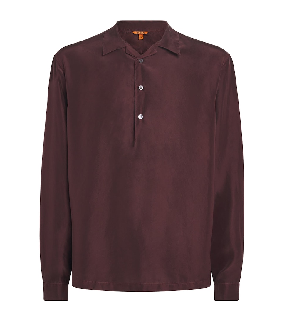Barena Mens Silk Genga Shirt Wine