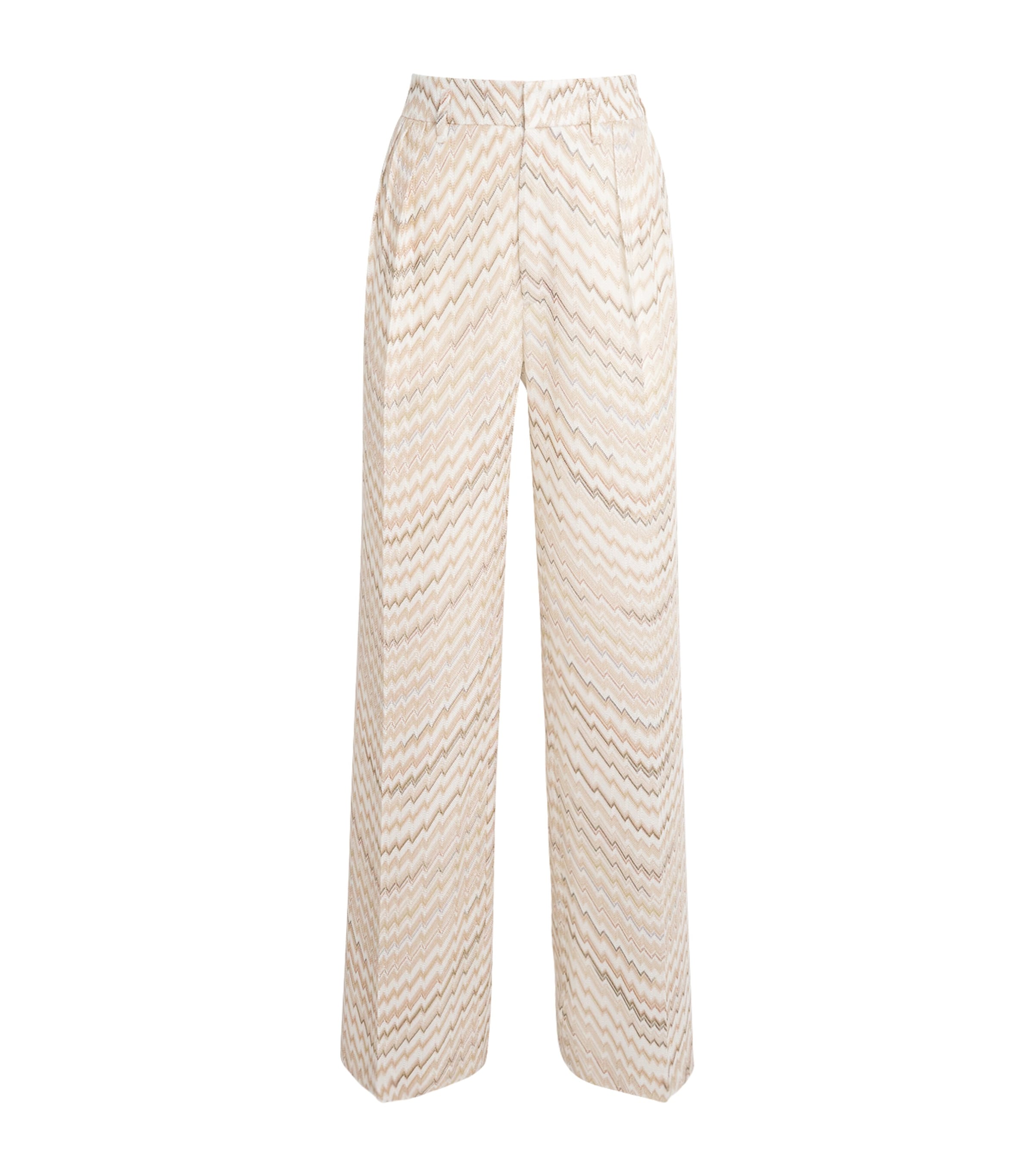 Zigzag Wide-Leg Tailored Trousers