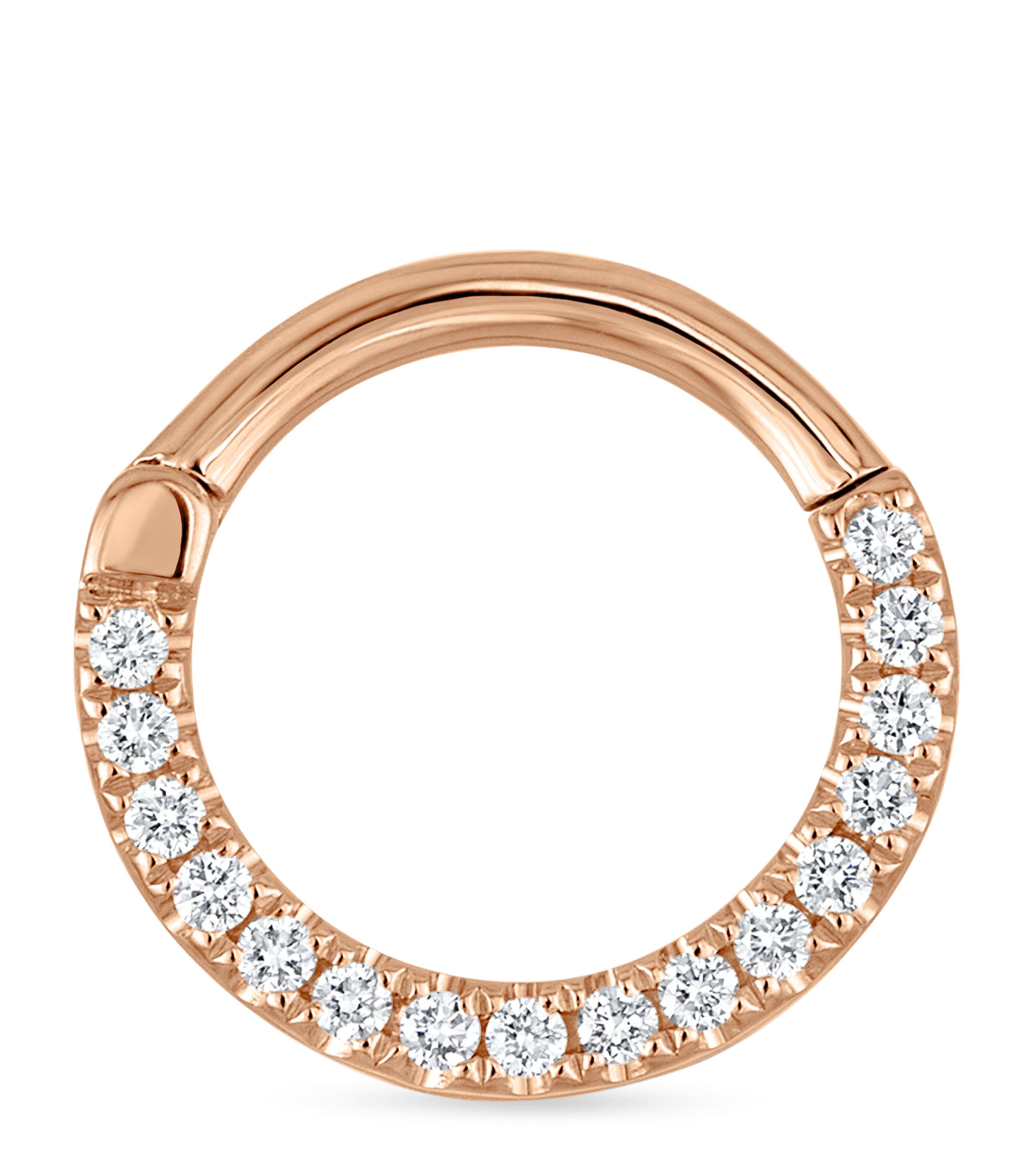 Maria Tash Diamond Horizontal Eternity Single Hoop Earring (9.5mm) Rose Gold