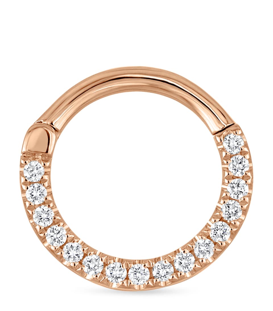 Maria Tash Diamond Horizontal Eternity Single Hoop Earring (9.5mm) Rose Gold
