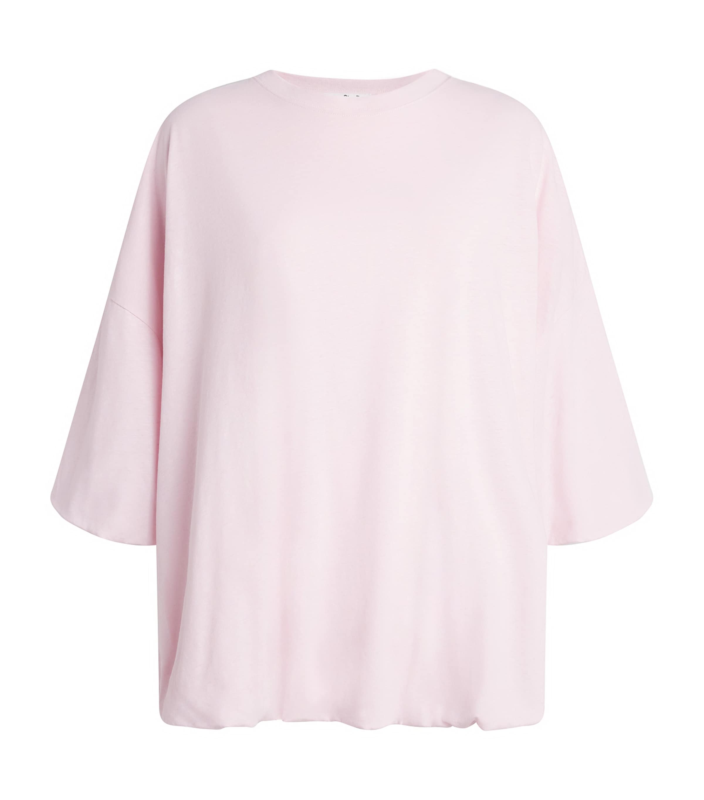 Acne Studios Womens Loose-Fit Cropped T-Shirt Baby Pink