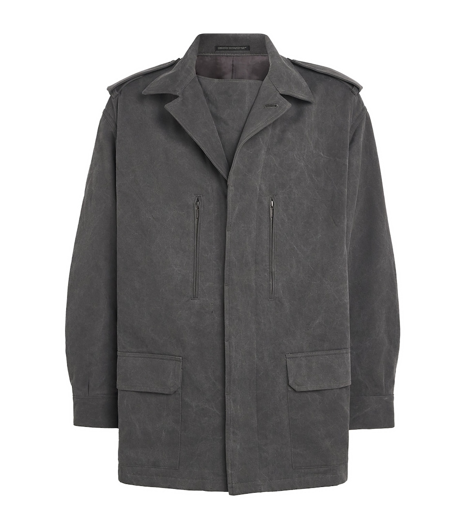 Yohji Yamamoto Mens Cotton Twill Padded Jacket Black