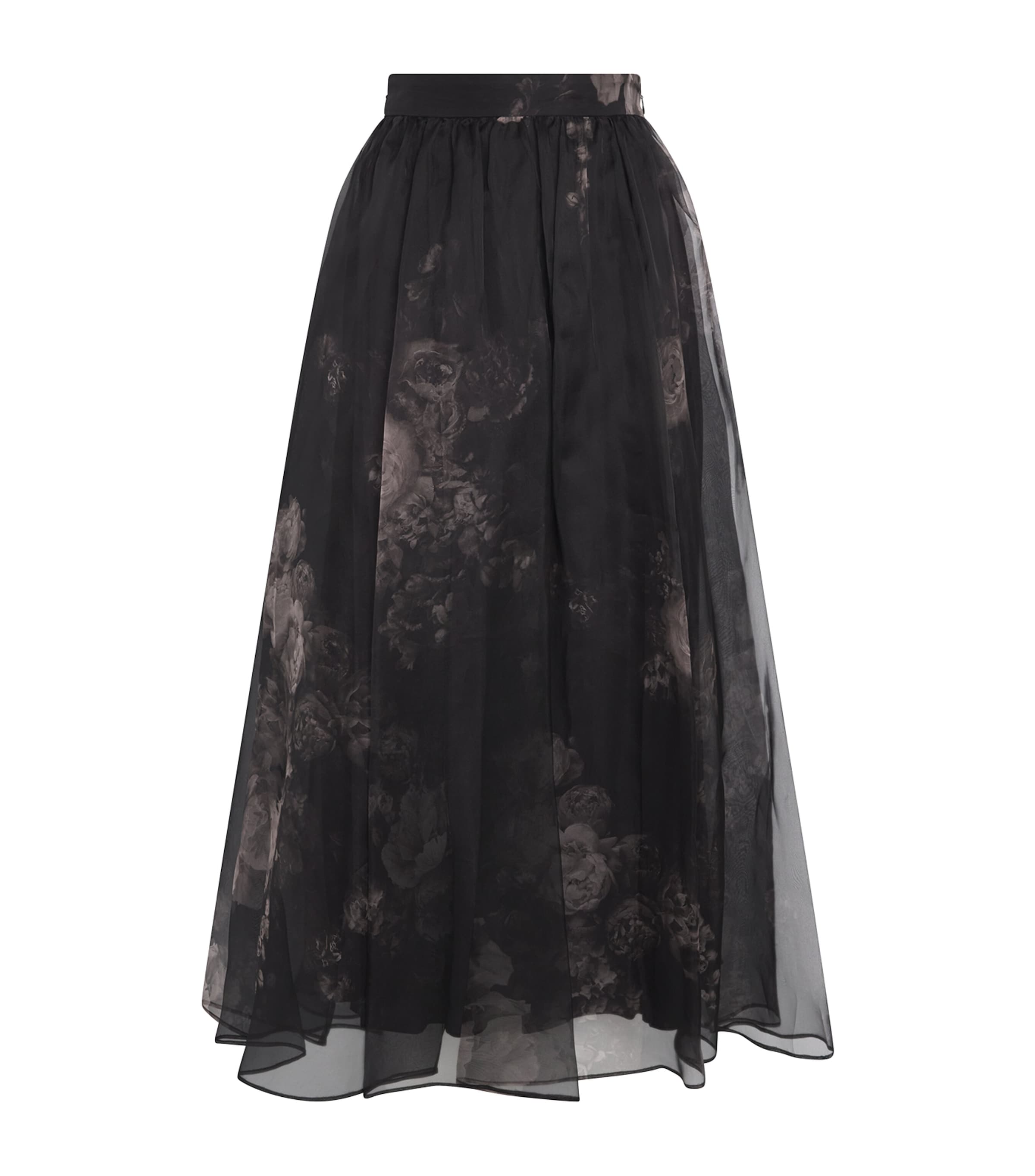 Silk Floral Hypnotic Maxi Skirt