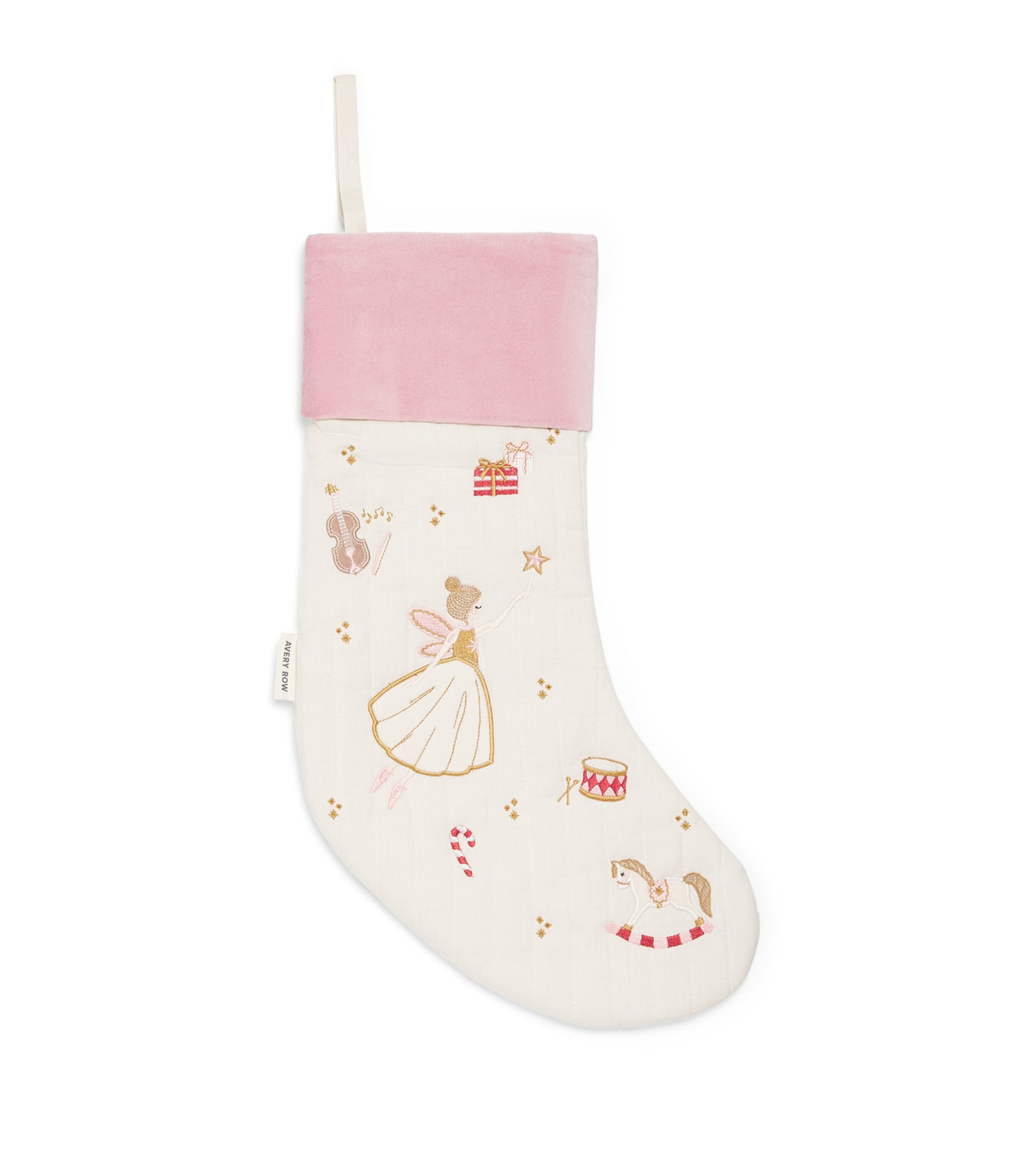 Avery Row Embroidered Christmas Stocking Spfsugar Plum Fairy