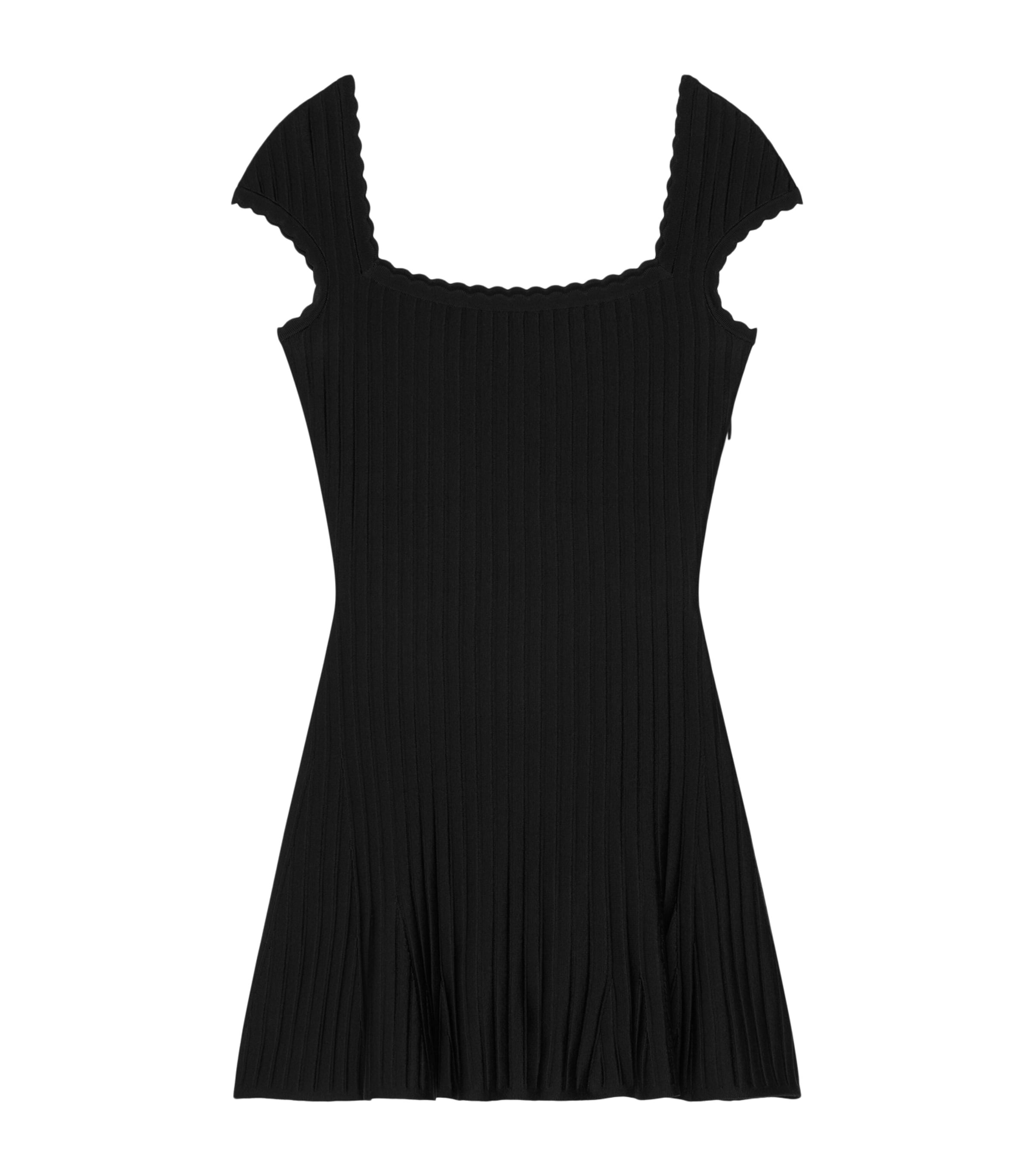 Ribbed Cap-Sleeve Mini Dress