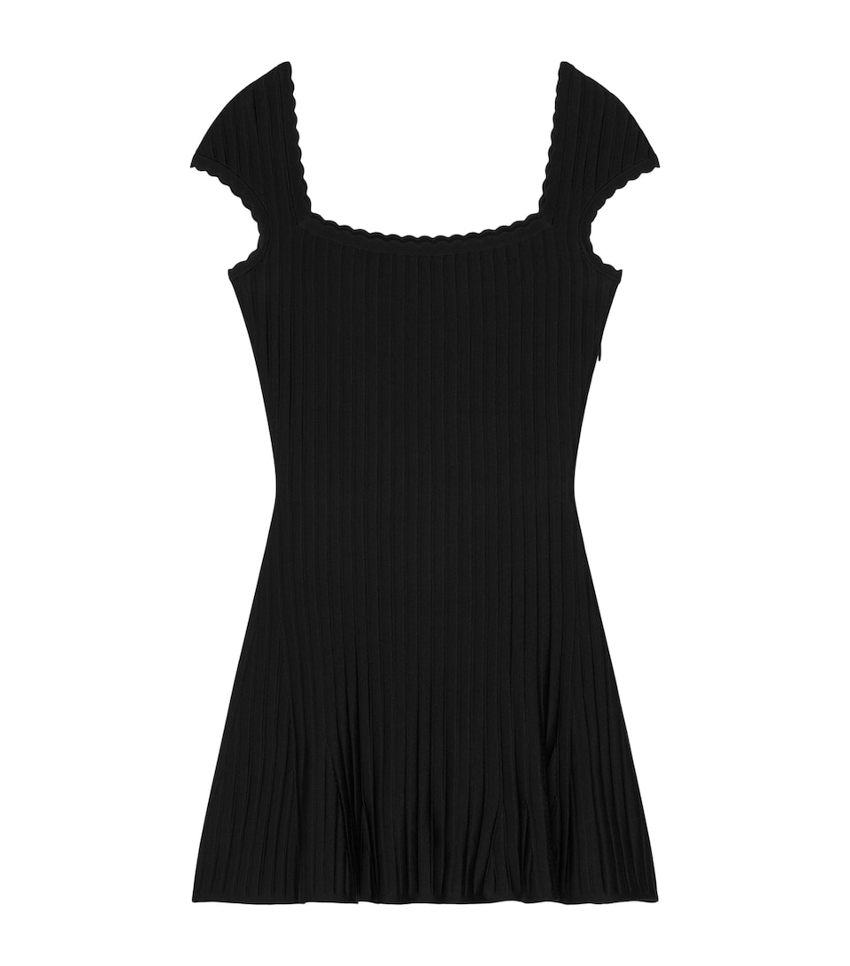 Ribbed Cap-Sleeve Mini Dress