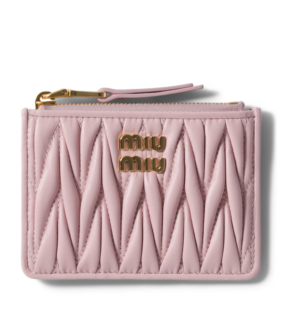 Leather Matelassé Zipped Card Holder