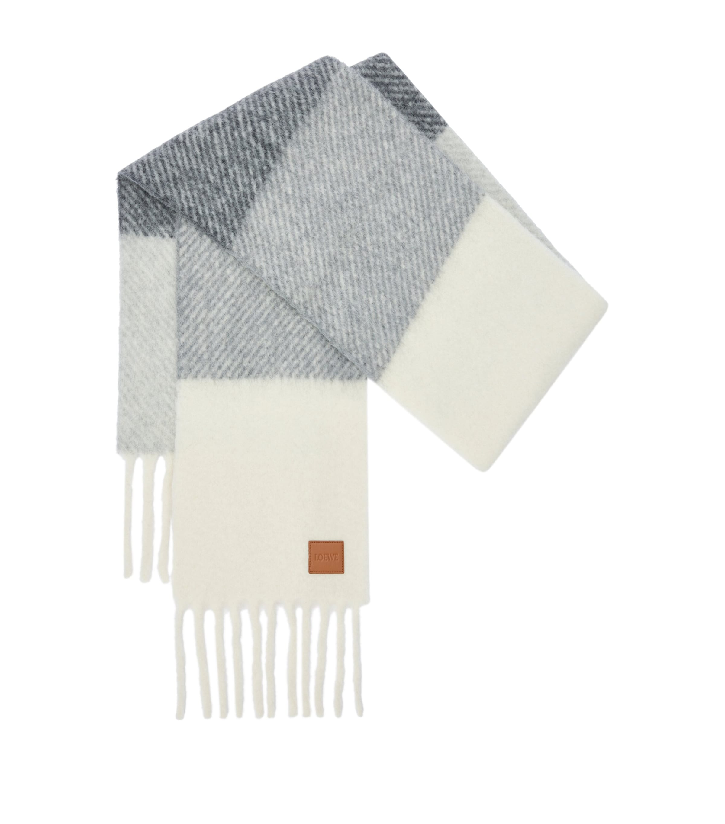 Alpaca-Wool-Blend Jacquard Stripe Scarf