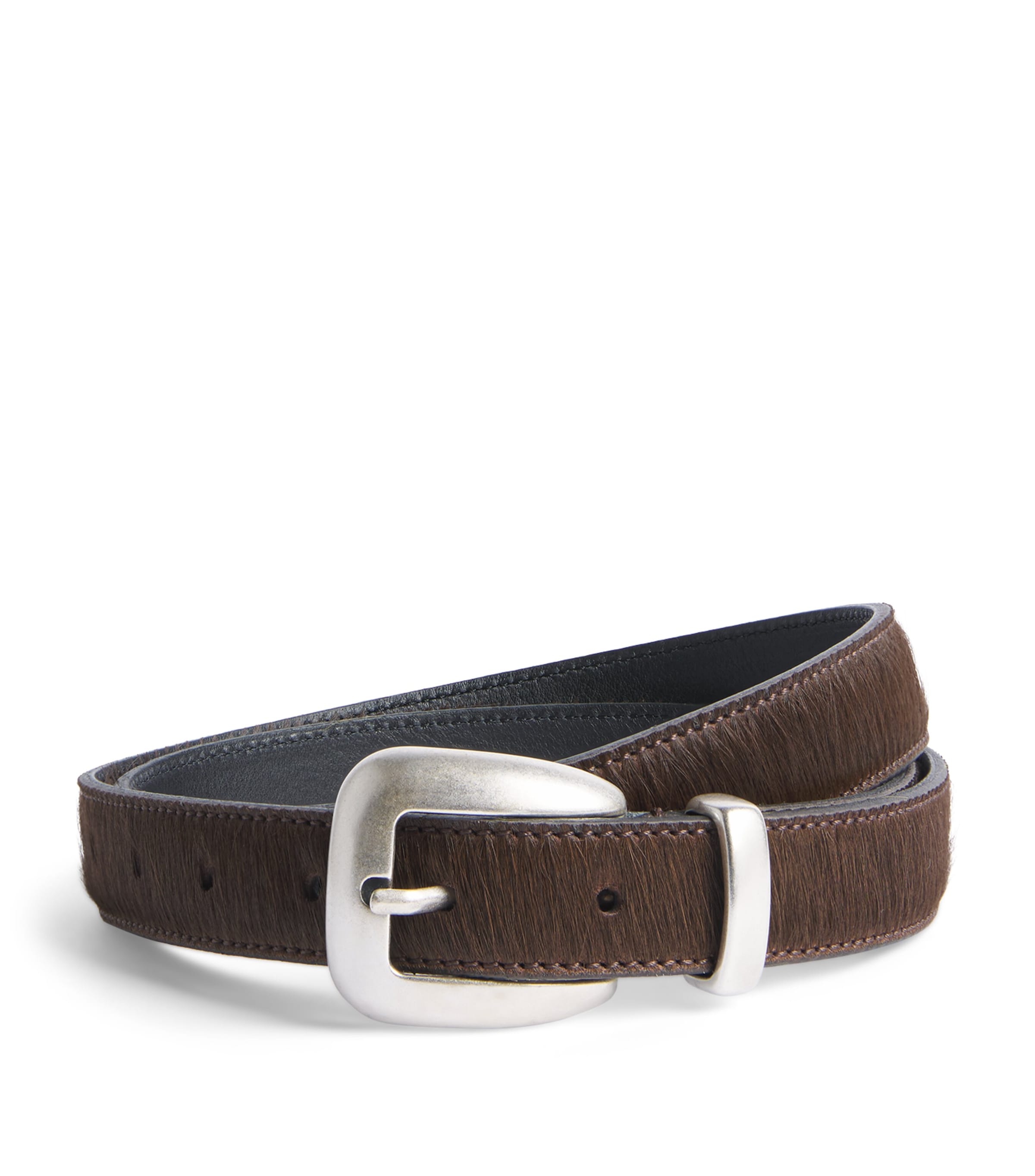 Molebo Pony Hair Western Belt Brown Pony