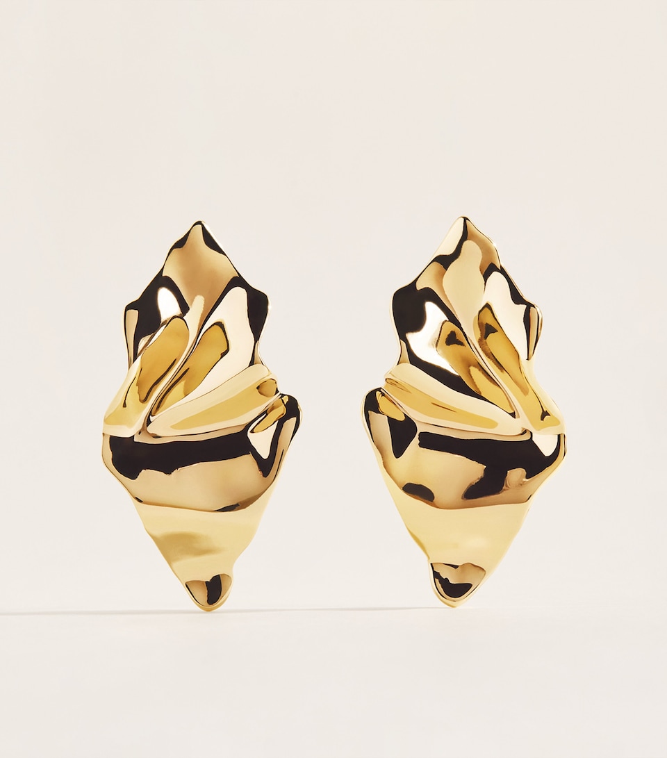 Alexis Bittar Gold-Plated Crumpled Earrings Gold