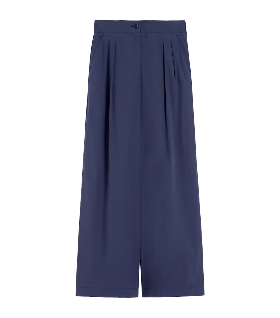 Weekend Max Mara Womens Grain de Poudre Pleated Trousers Navy