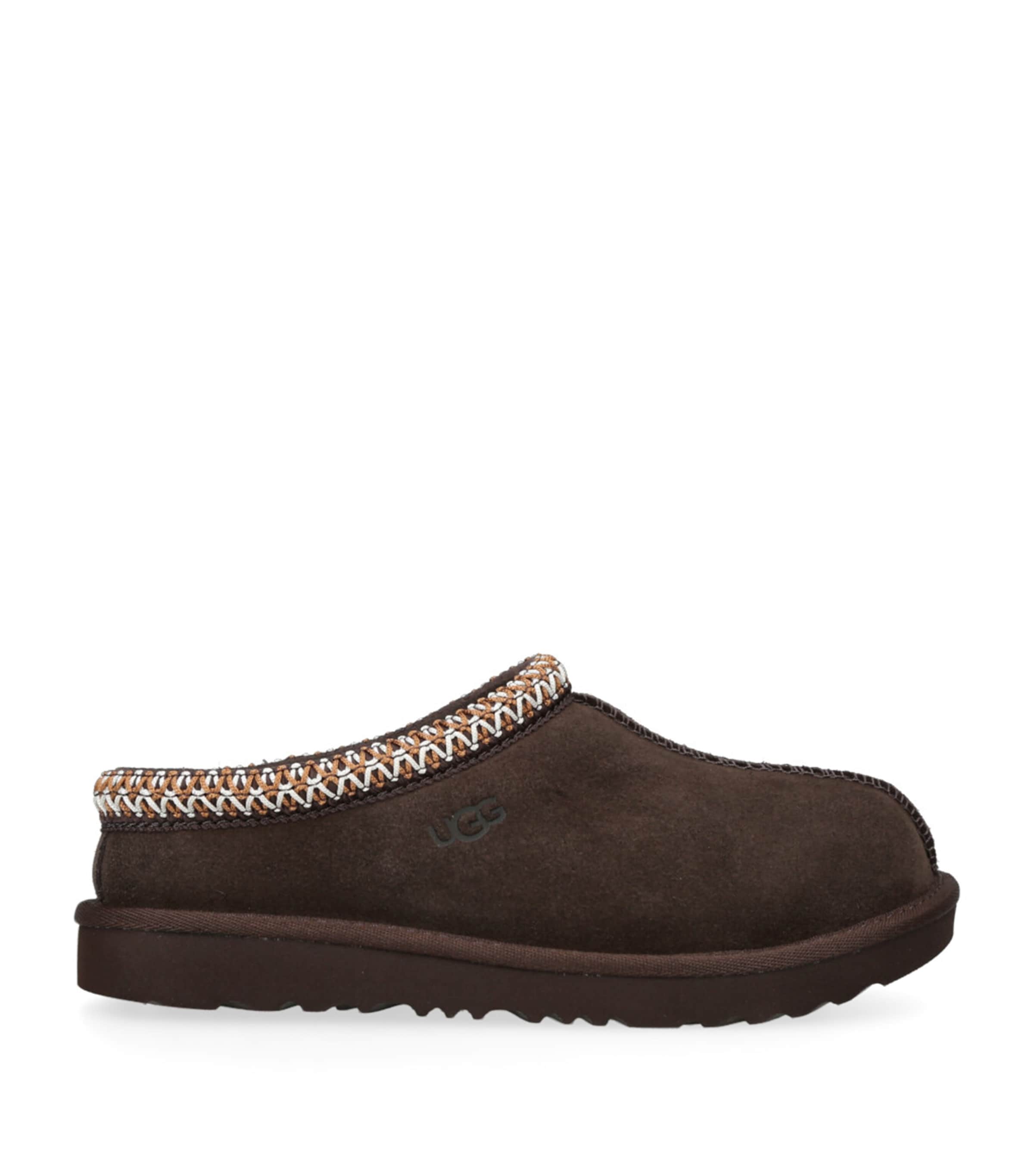 UGG Kids Leather Tasman II Slippers Dark Brown
