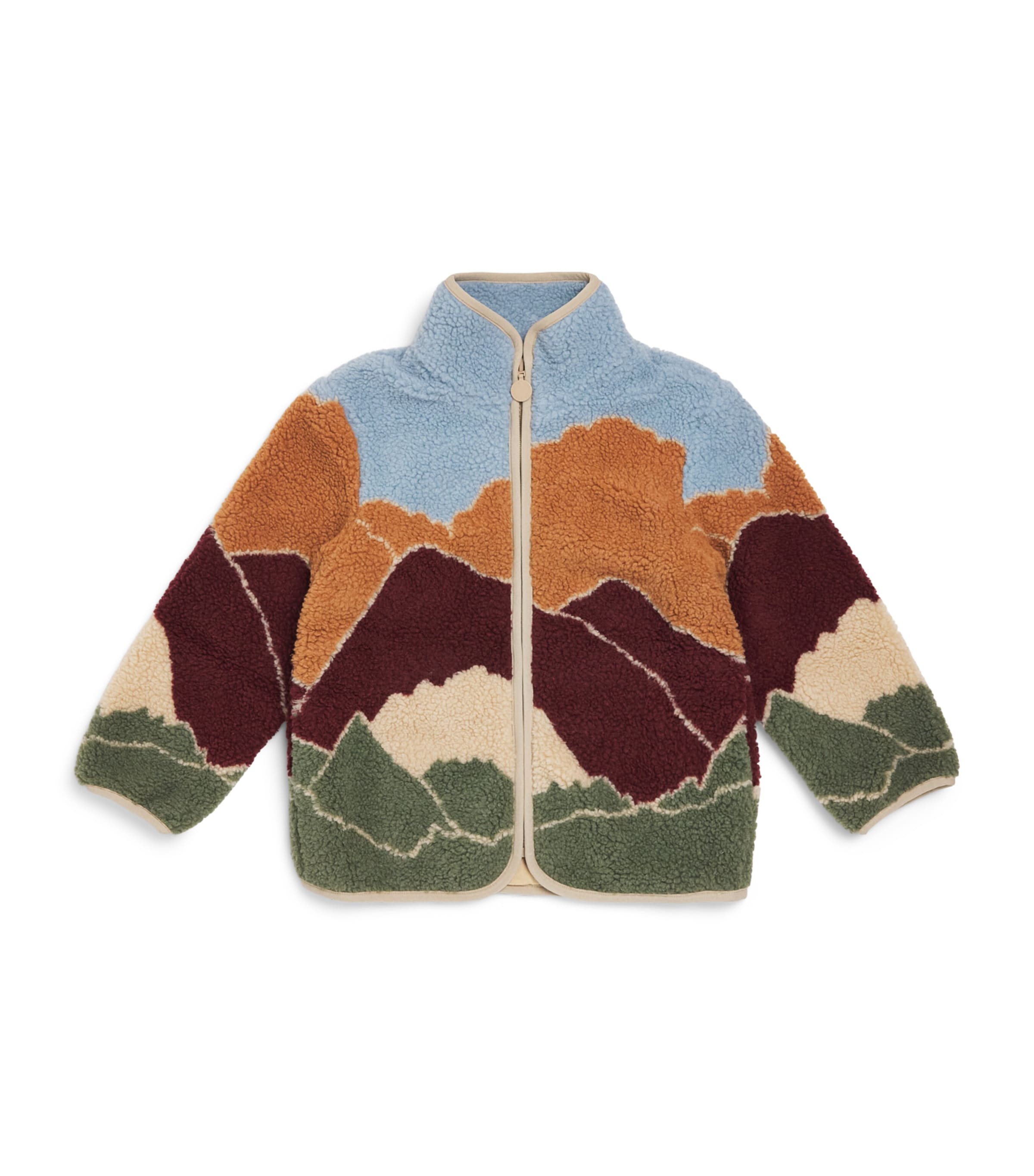 Stella McCartney Kids Fleece Mountain Landscape Jacket (3-14 Years) Colourful