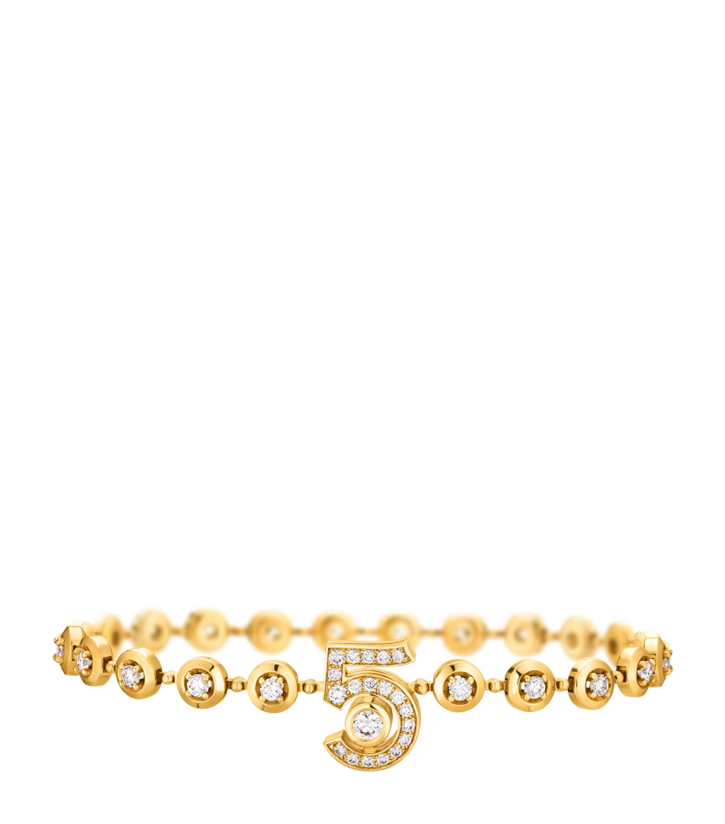 CHANEL Yellow Gold and Diamond Eternal N°5 Diamond Line Bracelet Yellow