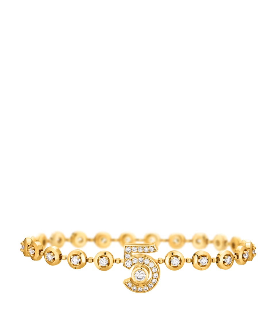 CHANEL Yellow Gold and Diamond Eternal N°5 Diamond Line Bracelet Yellow