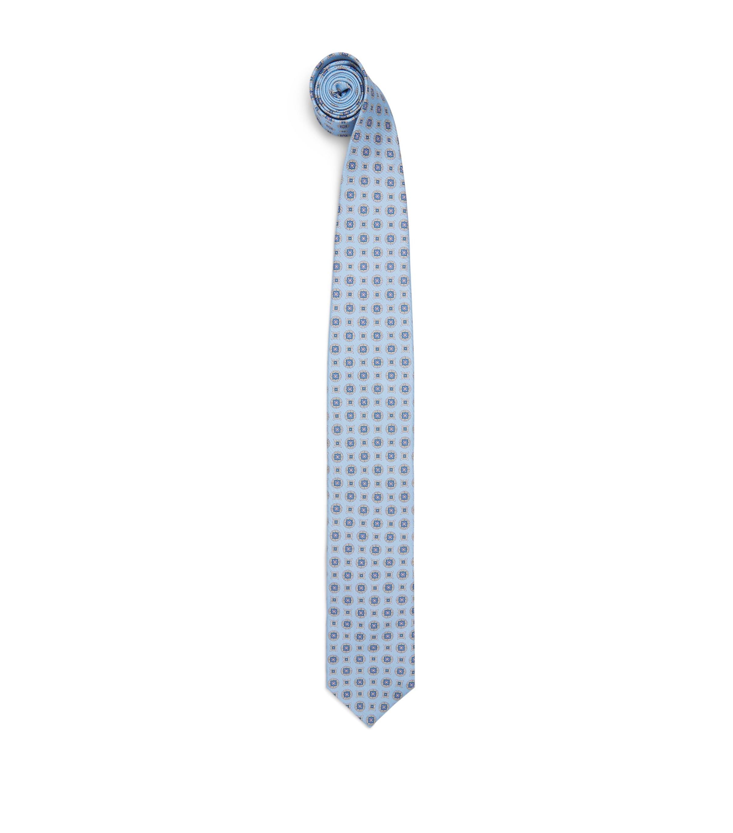 Eton Silk Medallion Tie Light Blue