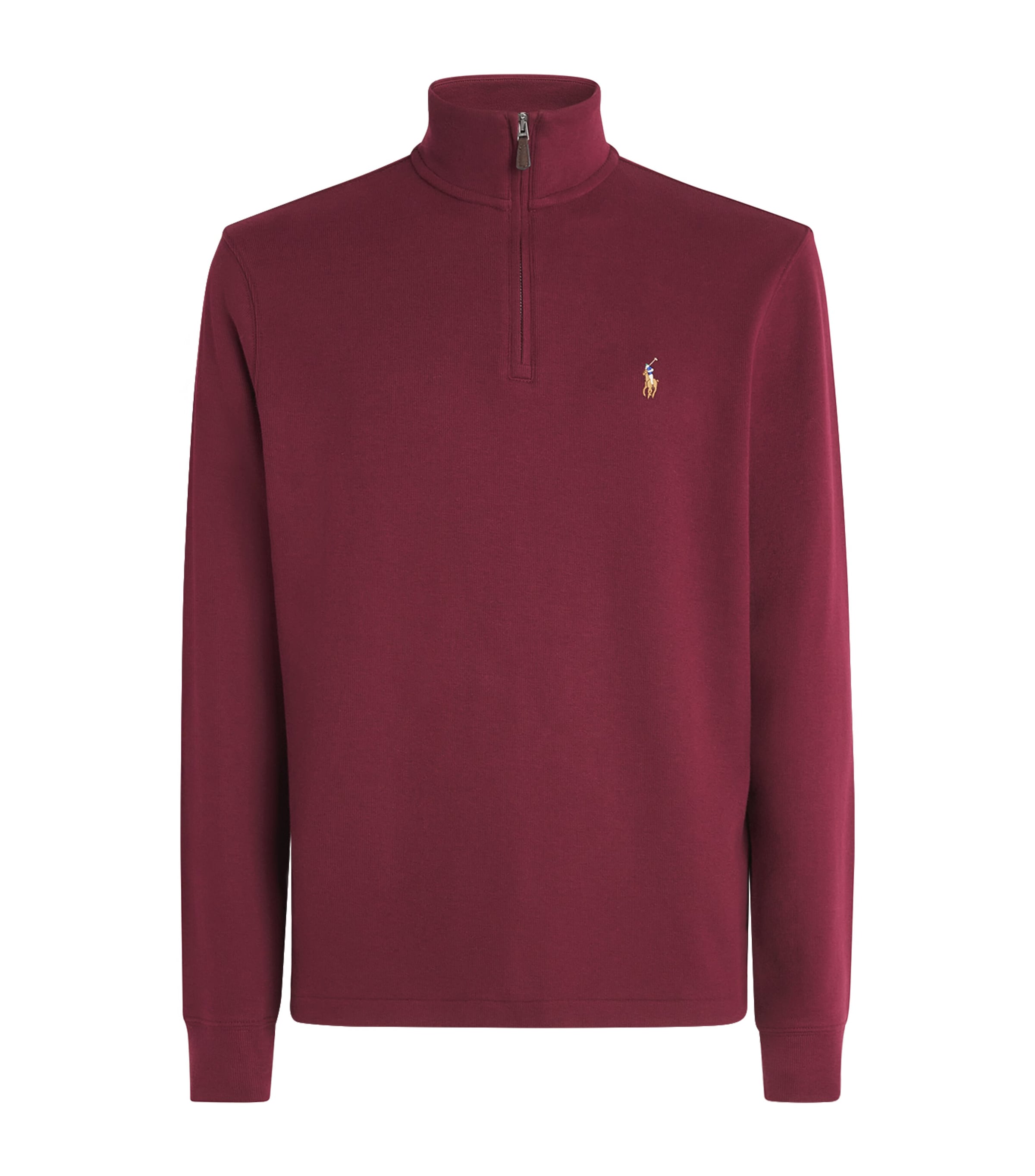 Polo Ralph Lauren Mens Estate-Rib Quarter-Zip Sweater Classic Wine