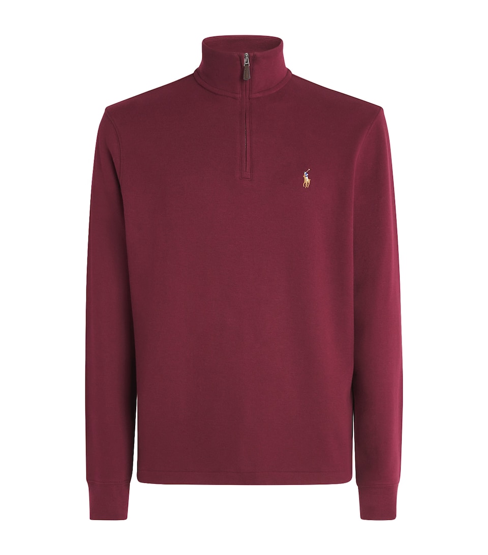 Polo Ralph Lauren Mens Estate-Rib Quarter-Zip Sweater Classic Wine
