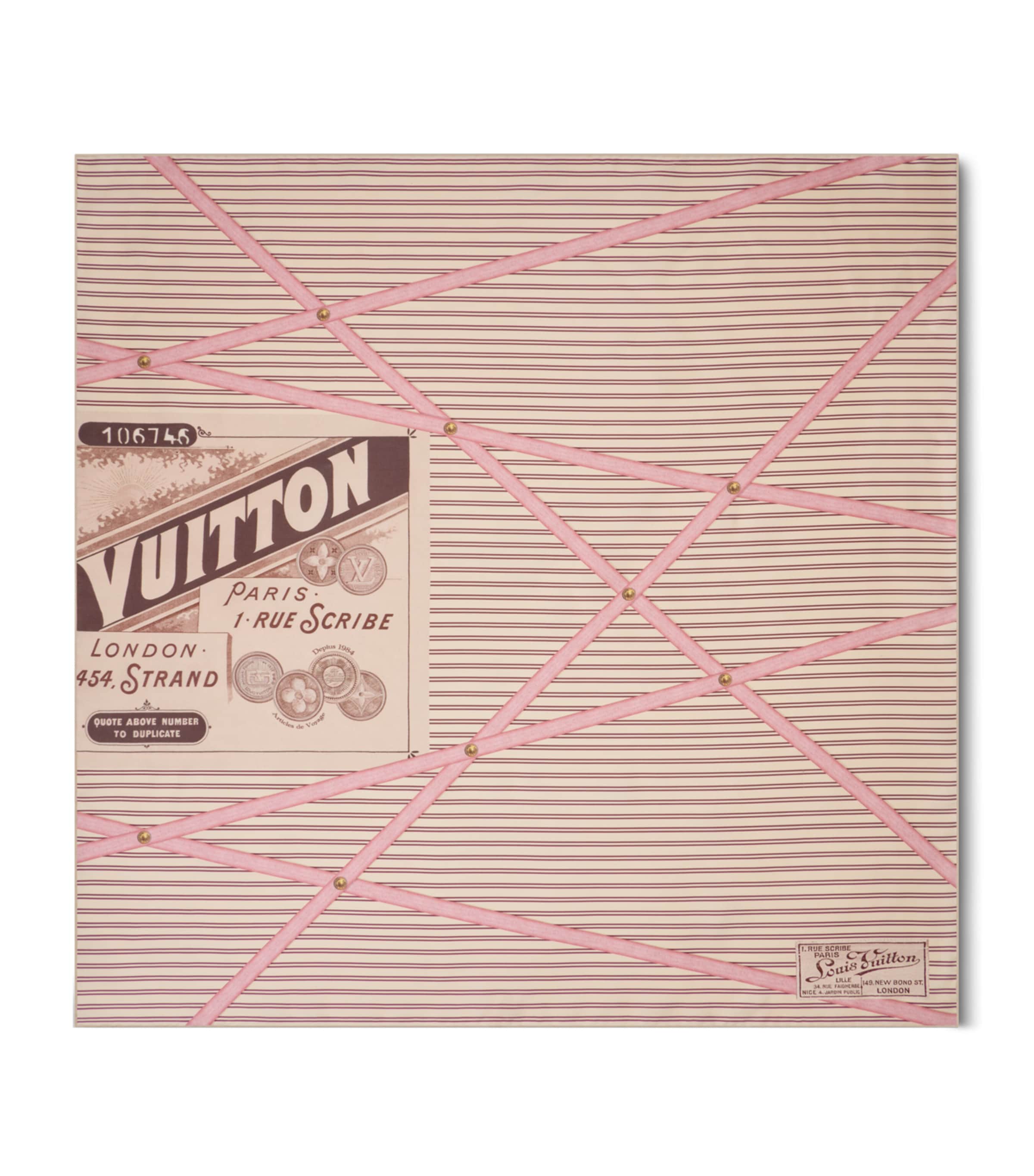 LOUIS VUITTON Silk Insider Square Scarf Pink