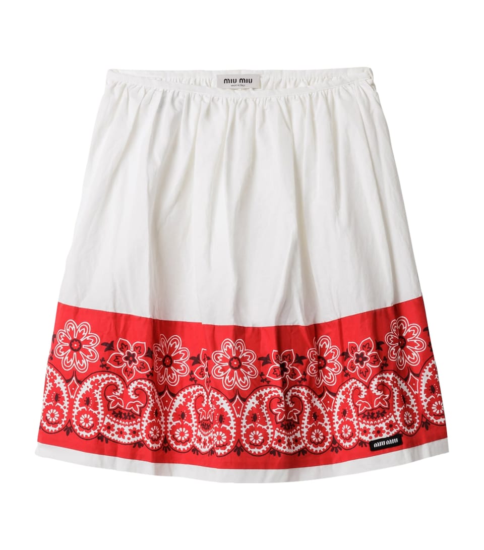 Poplin Bandana Print Midi Skirt