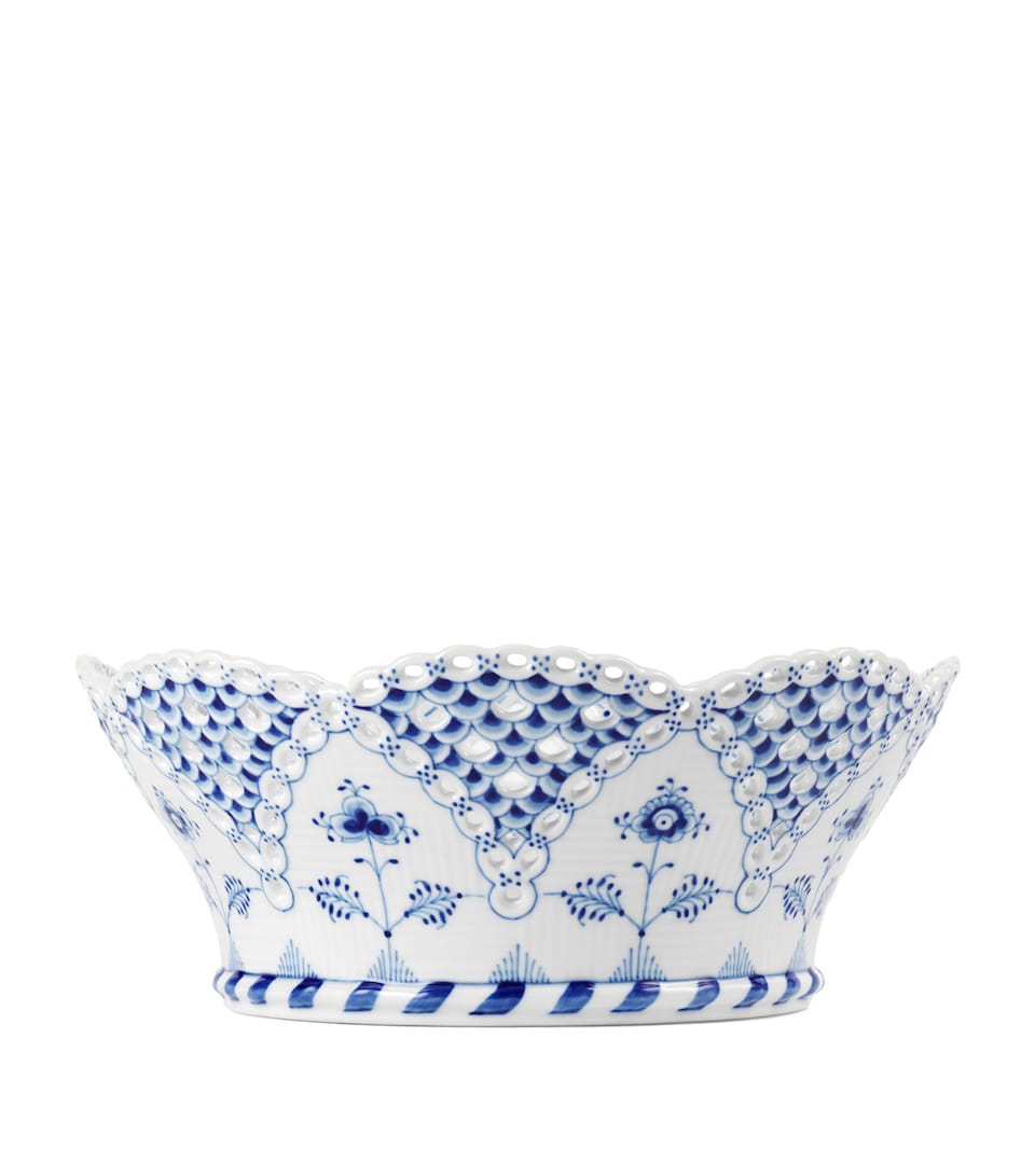 Porcelain Full Lace Fluted Fruit Bowl (23cm)