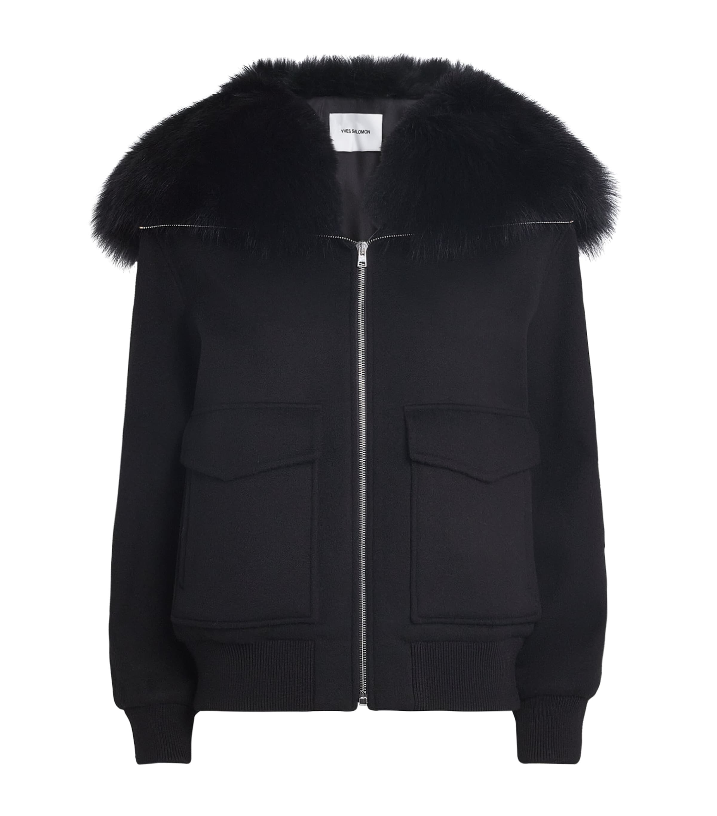Wool-Cashmere Fur-Trim Jacket