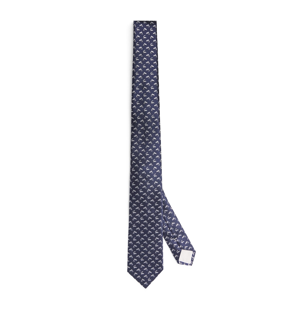 Silk Dolphin Embroidery Tie