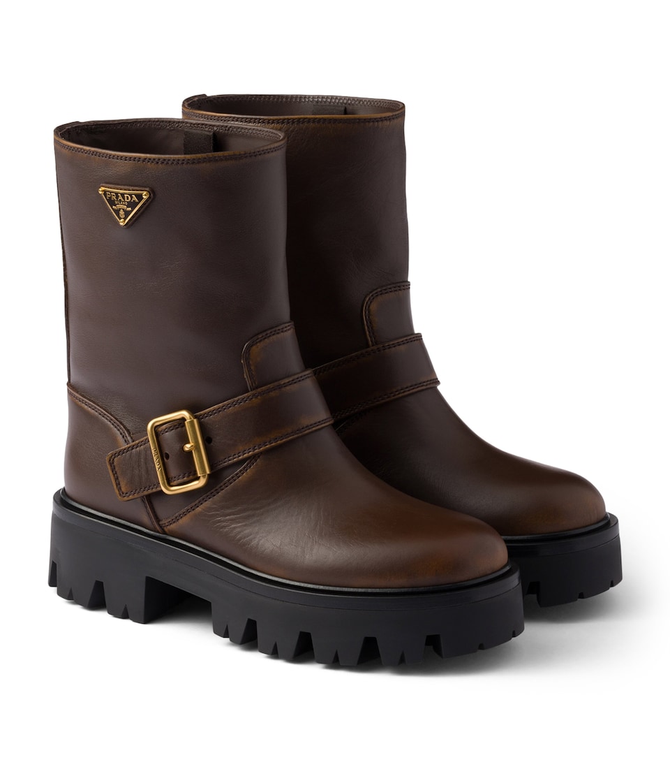 Leather Biker Boots