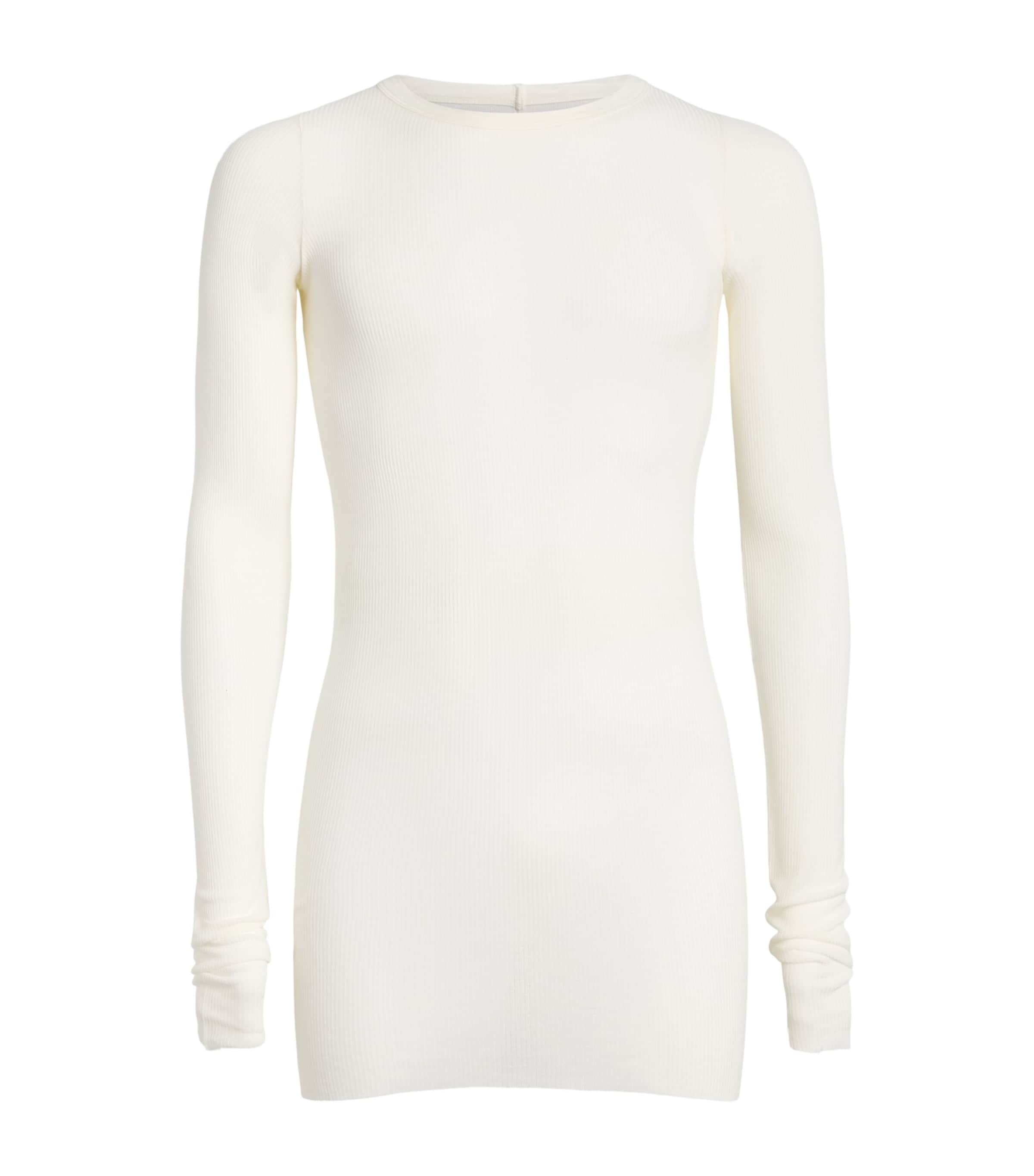 Rick Owens Mens Rib LS Long-Sleeve T-Shirt Milk